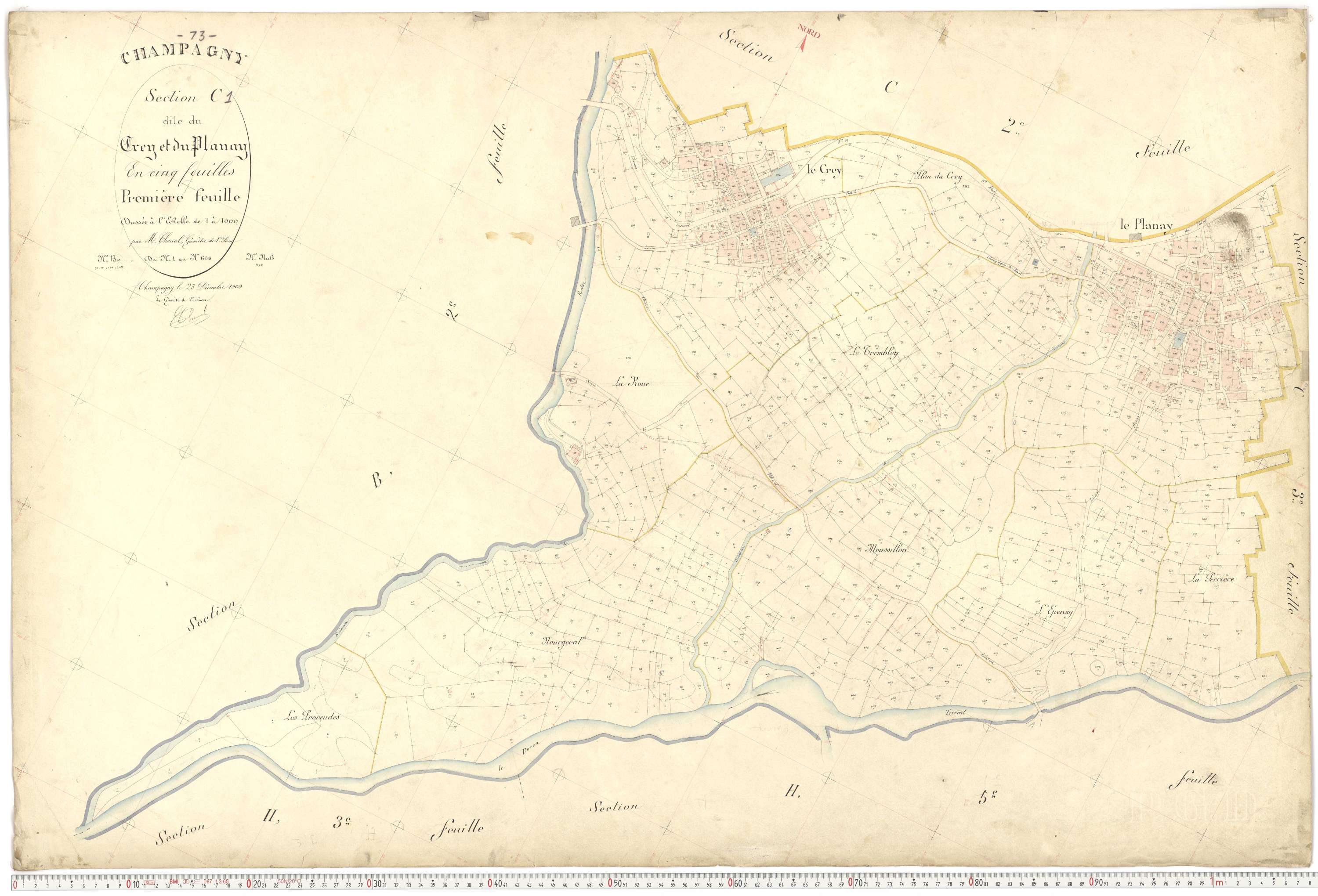Champagny-en-Vanoise - Plans cadastraux du premier cadastre français.