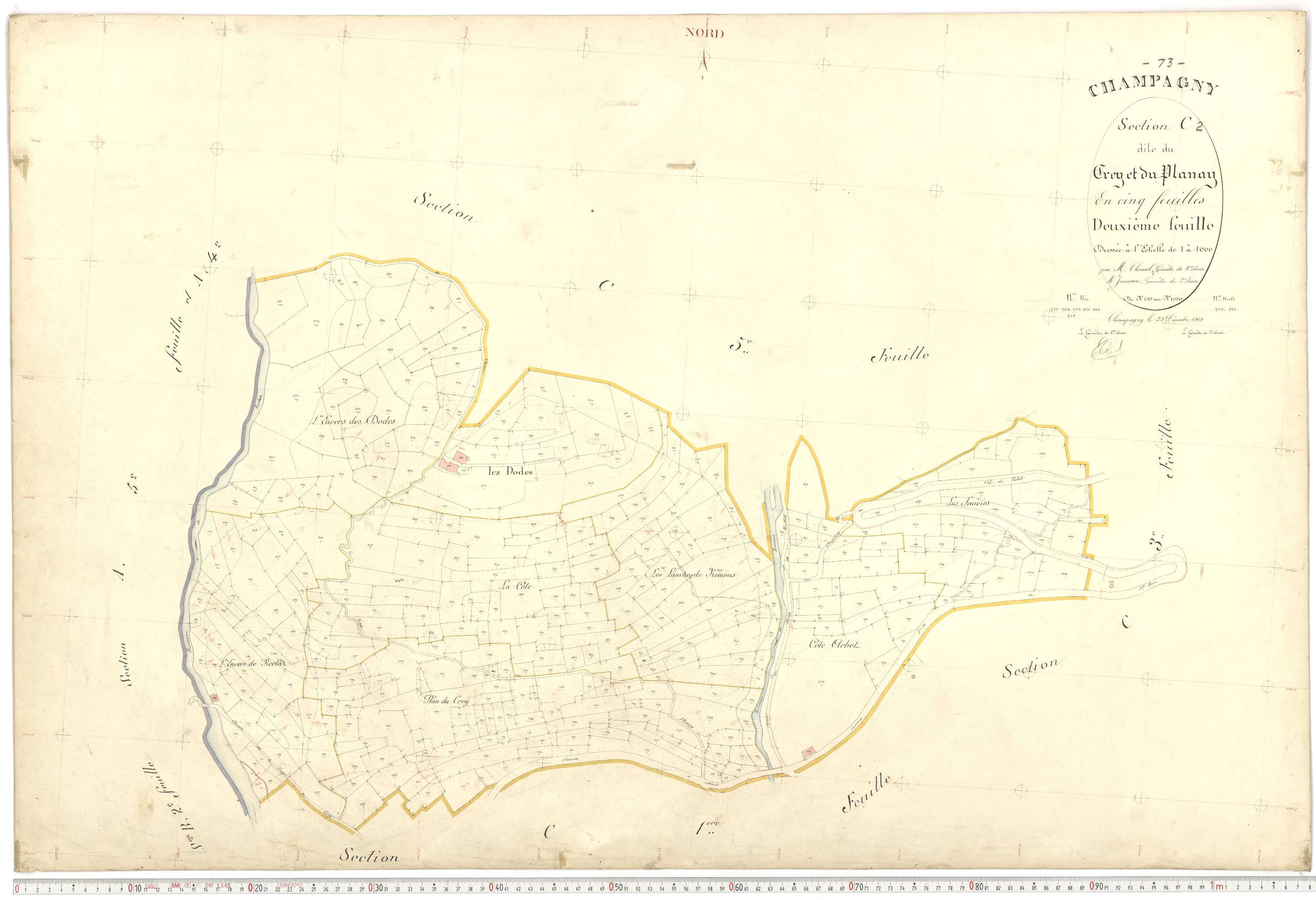 Champagny-en-Vanoise - Plans cadastraux du premier cadastre français.