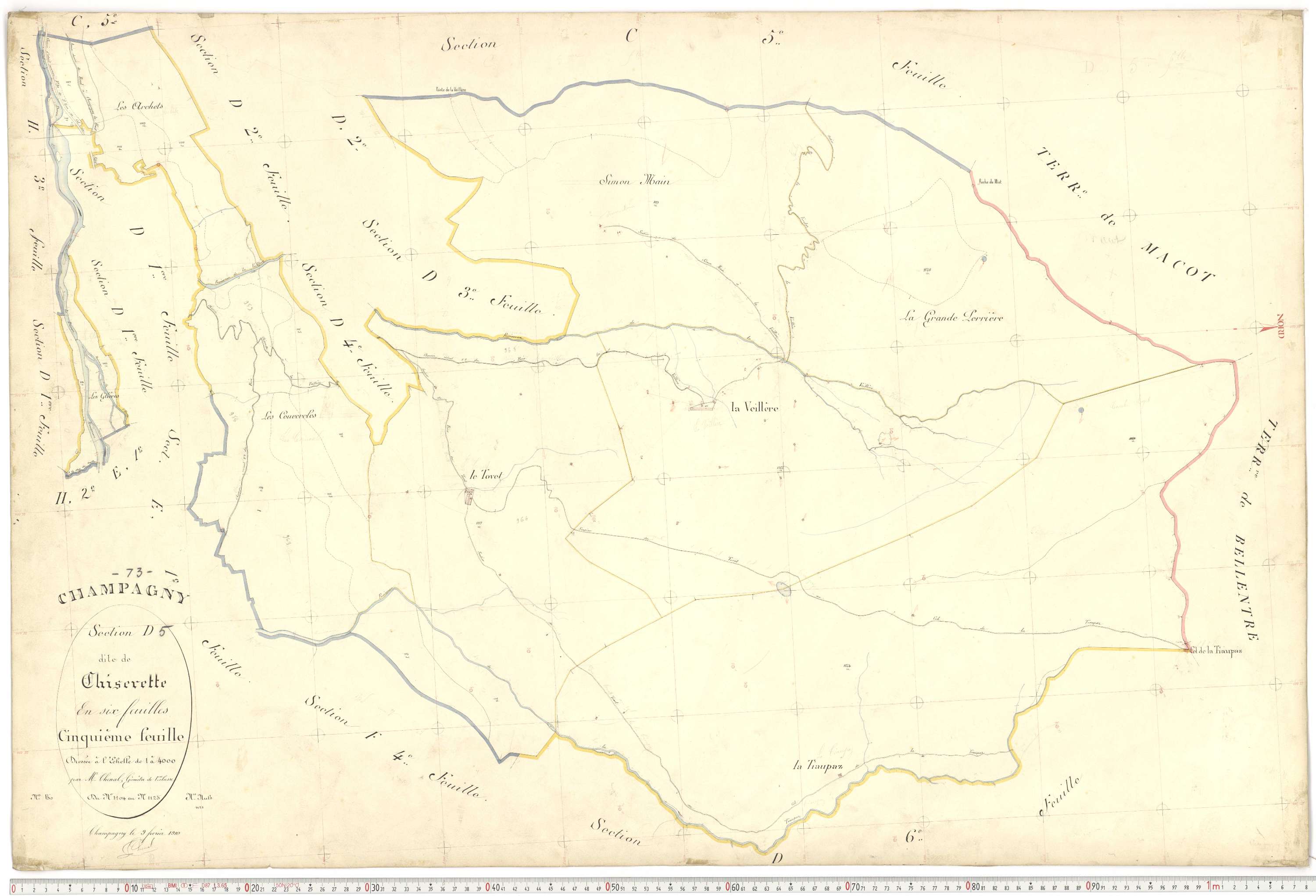 Champagny-en-Vanoise - Plans cadastraux du premier cadastre français.