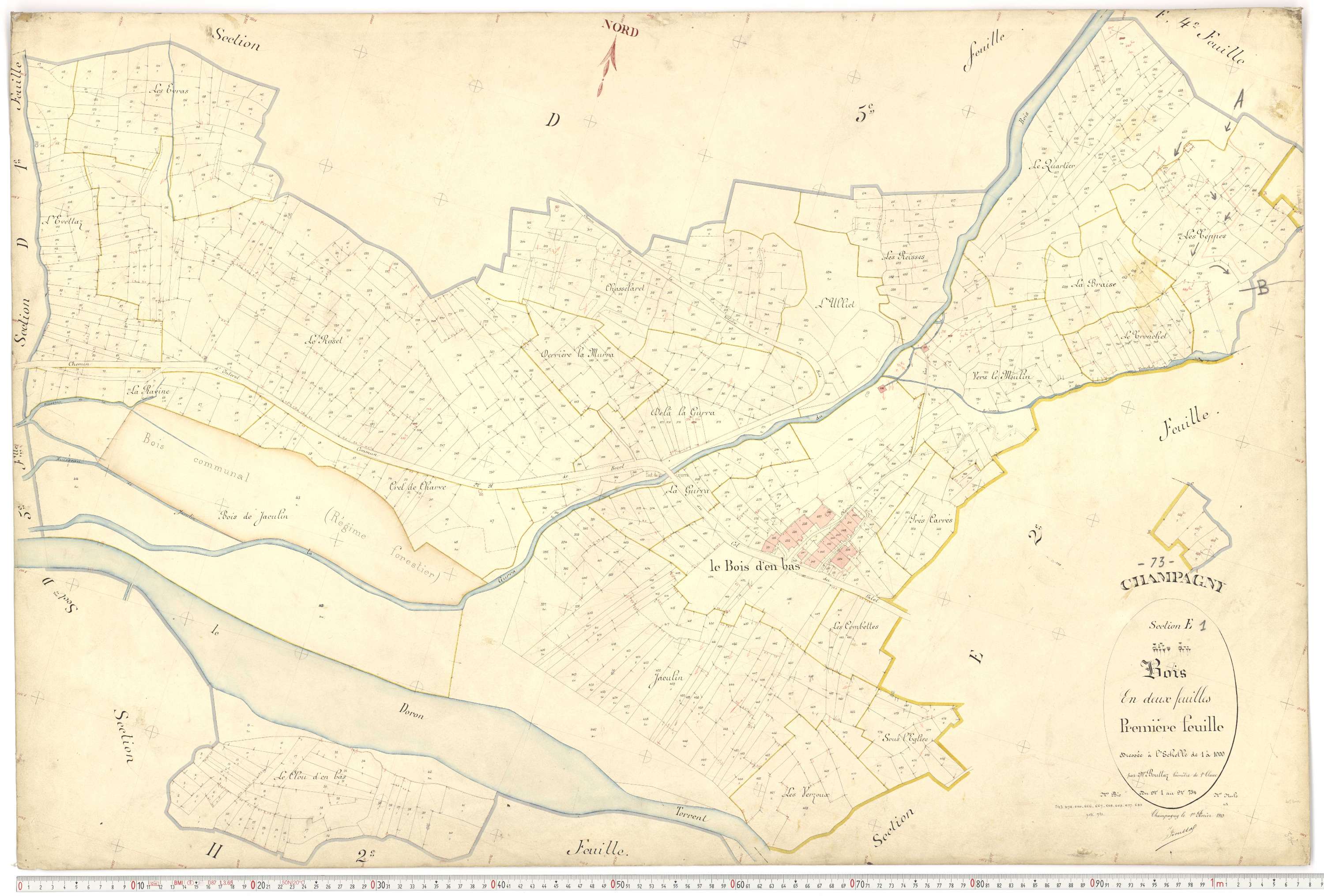 Champagny-en-Vanoise - Plans cadastraux du premier cadastre français.