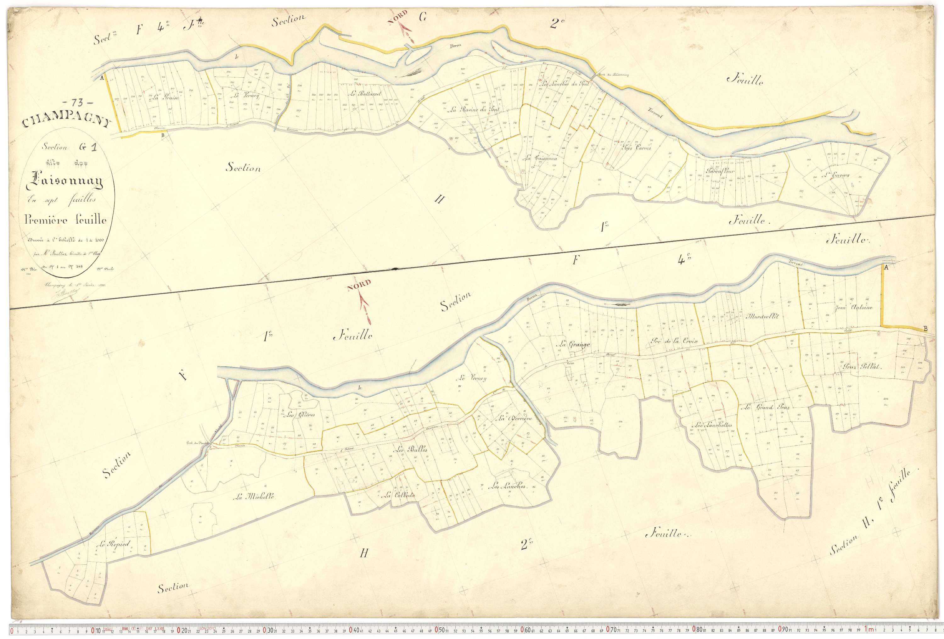 Champagny-en-Vanoise - Plans cadastraux du premier cadastre français.