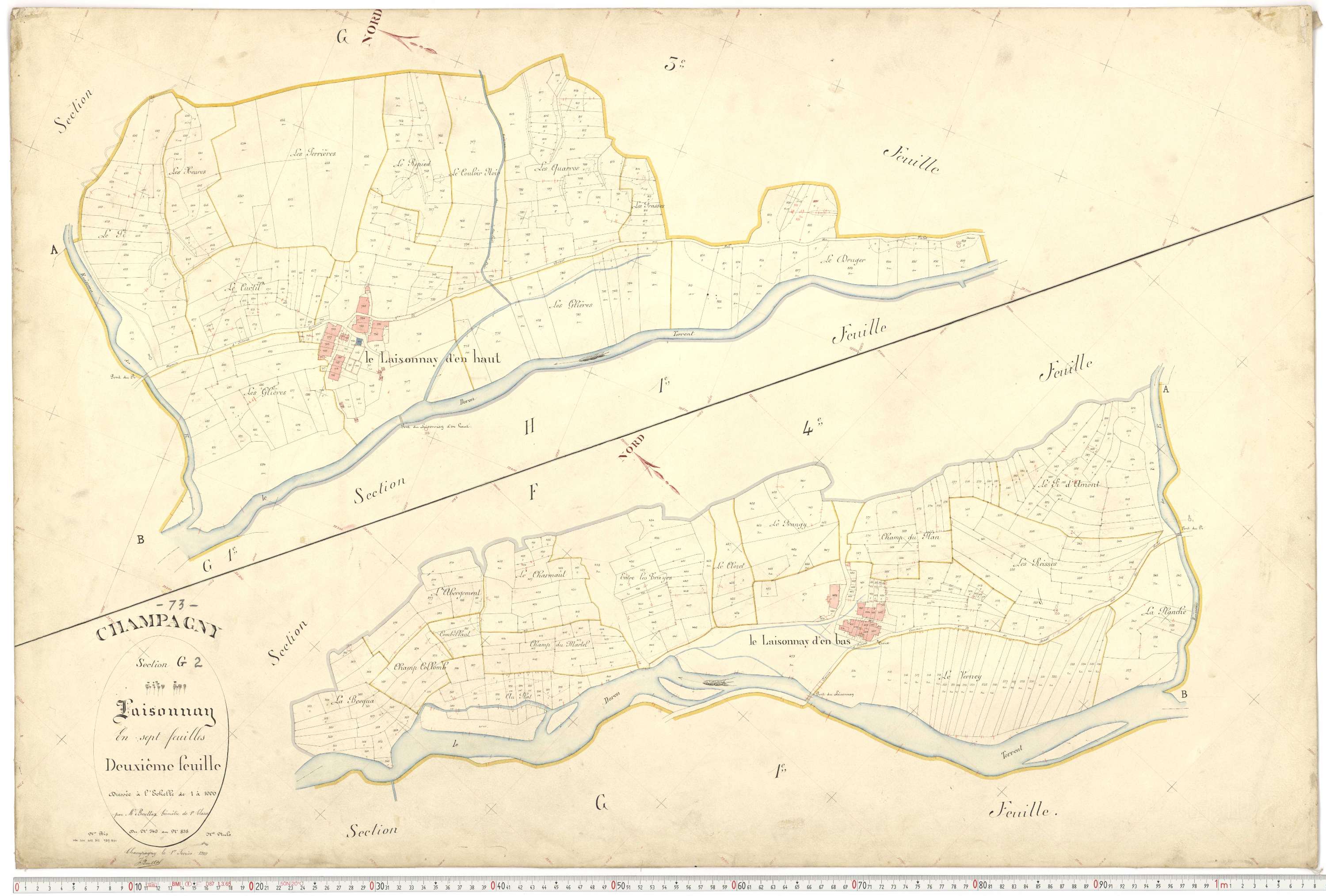 Champagny-en-Vanoise - Plans cadastraux du premier cadastre français.