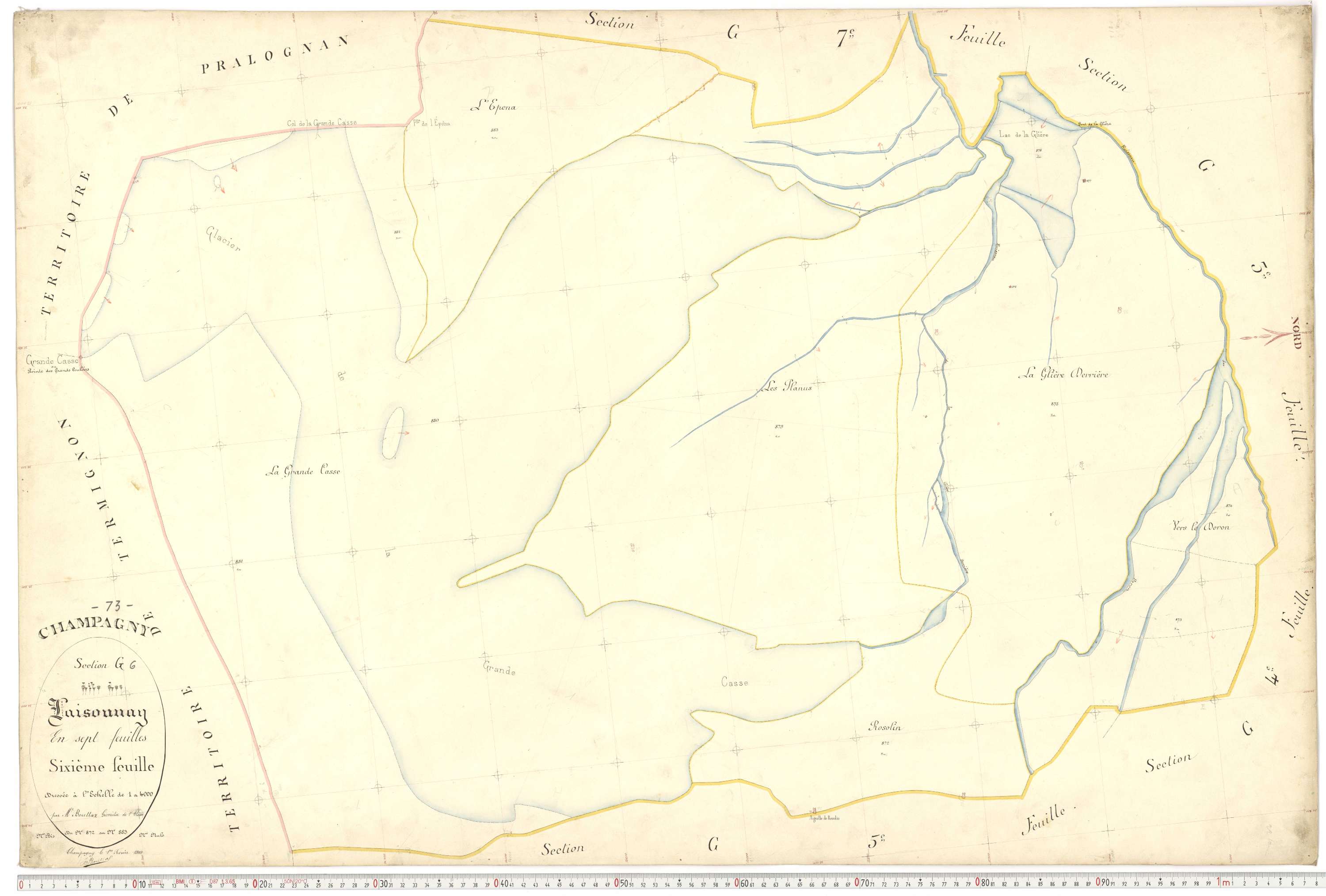 Champagny-en-Vanoise - Plans cadastraux du premier cadastre français.
