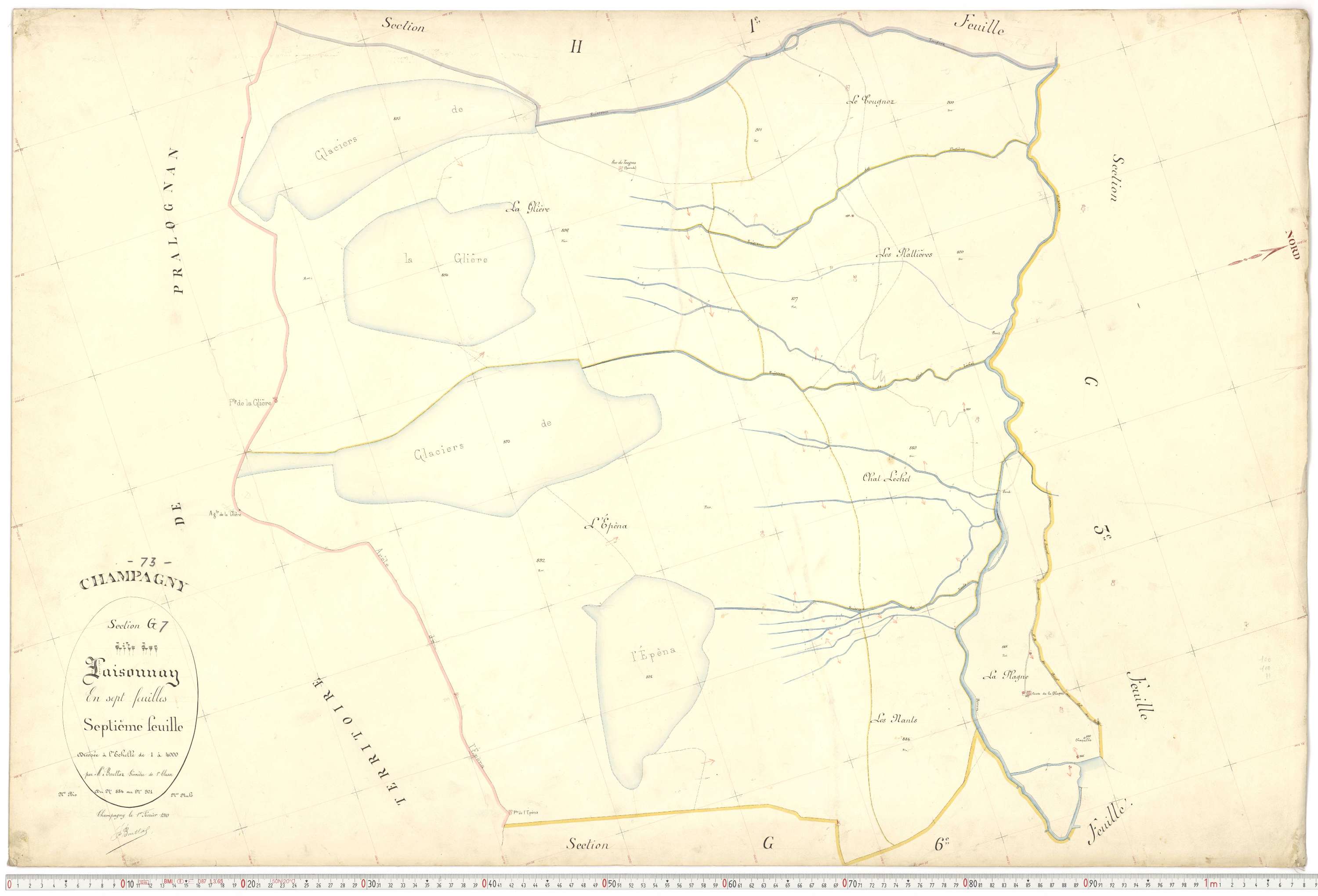 Champagny-en-Vanoise - Plans cadastraux du premier cadastre français.