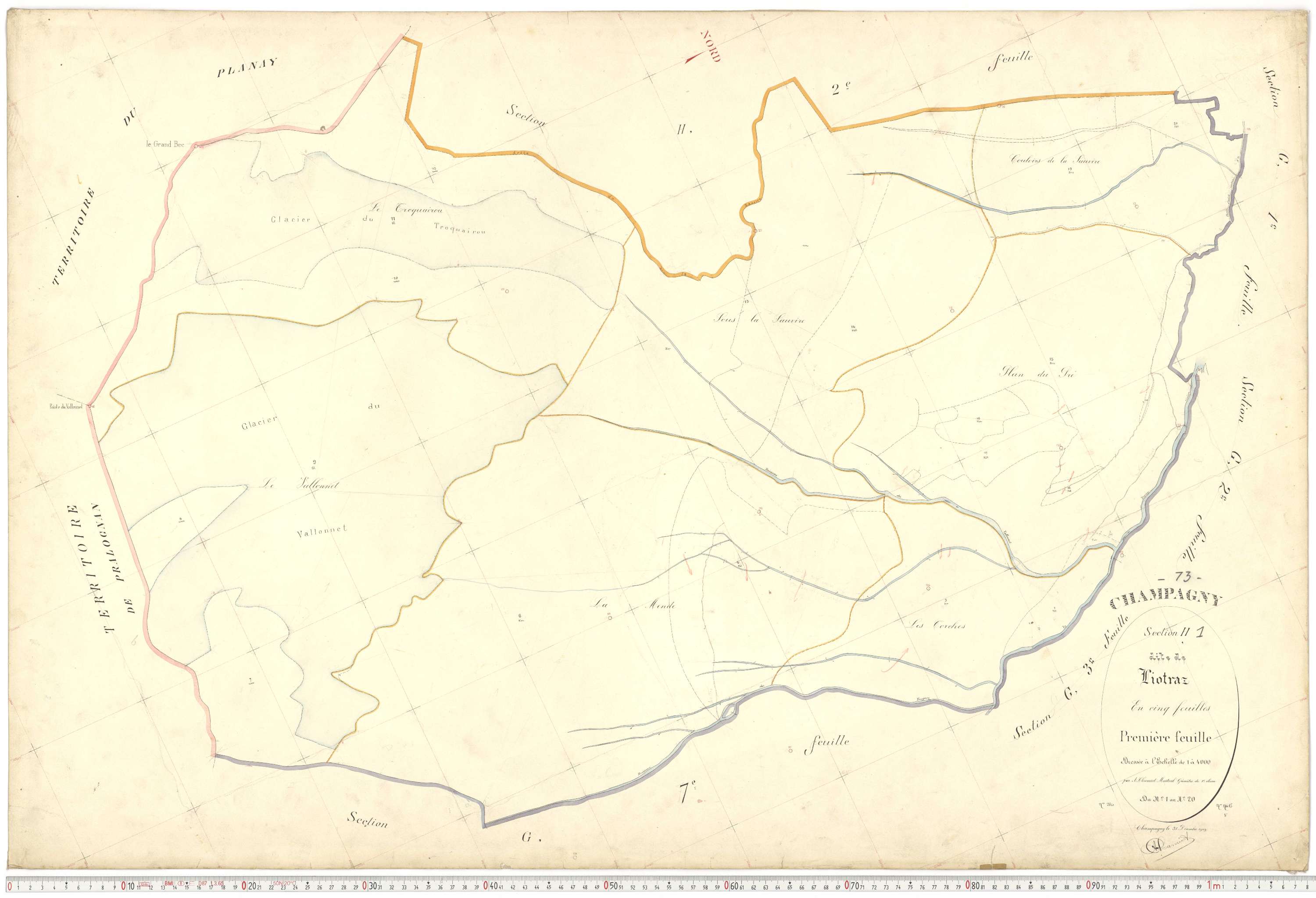 Champagny-en-Vanoise - Plans cadastraux du premier cadastre français.