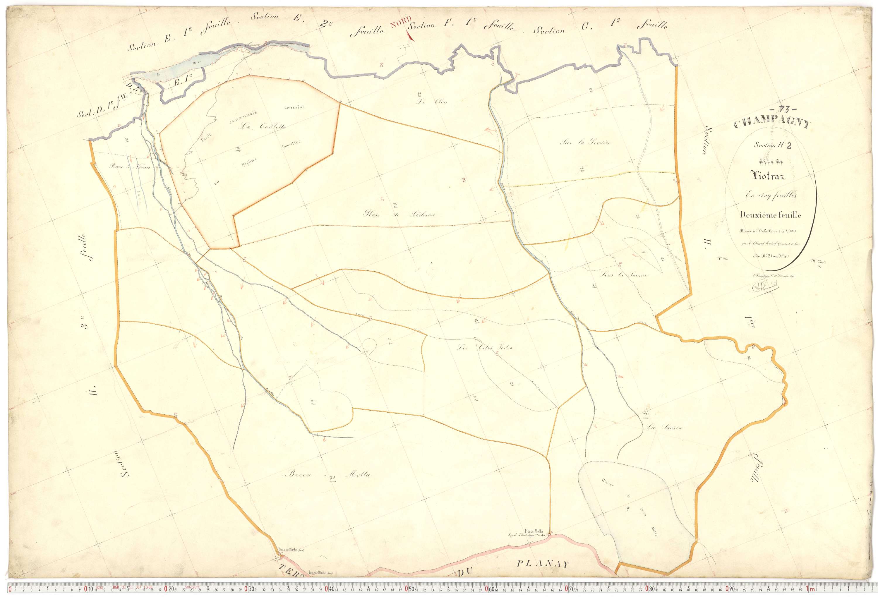 Champagny-en-Vanoise - Plans cadastraux du premier cadastre français.