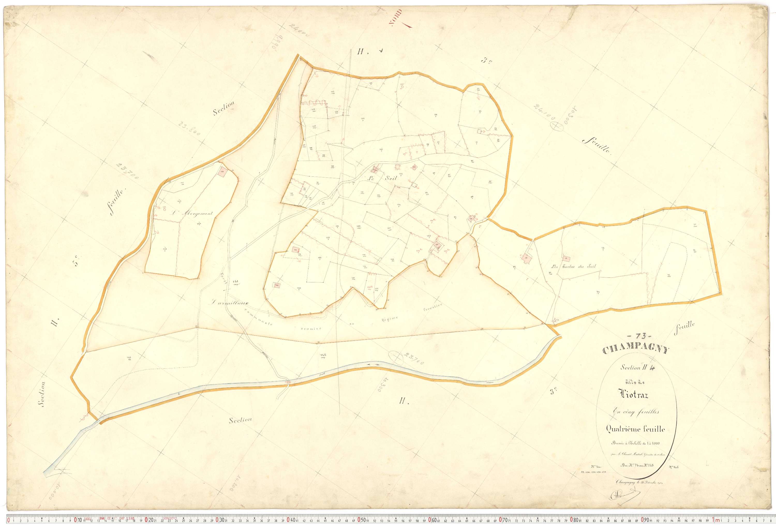 Champagny-en-Vanoise - Plans cadastraux du premier cadastre français.