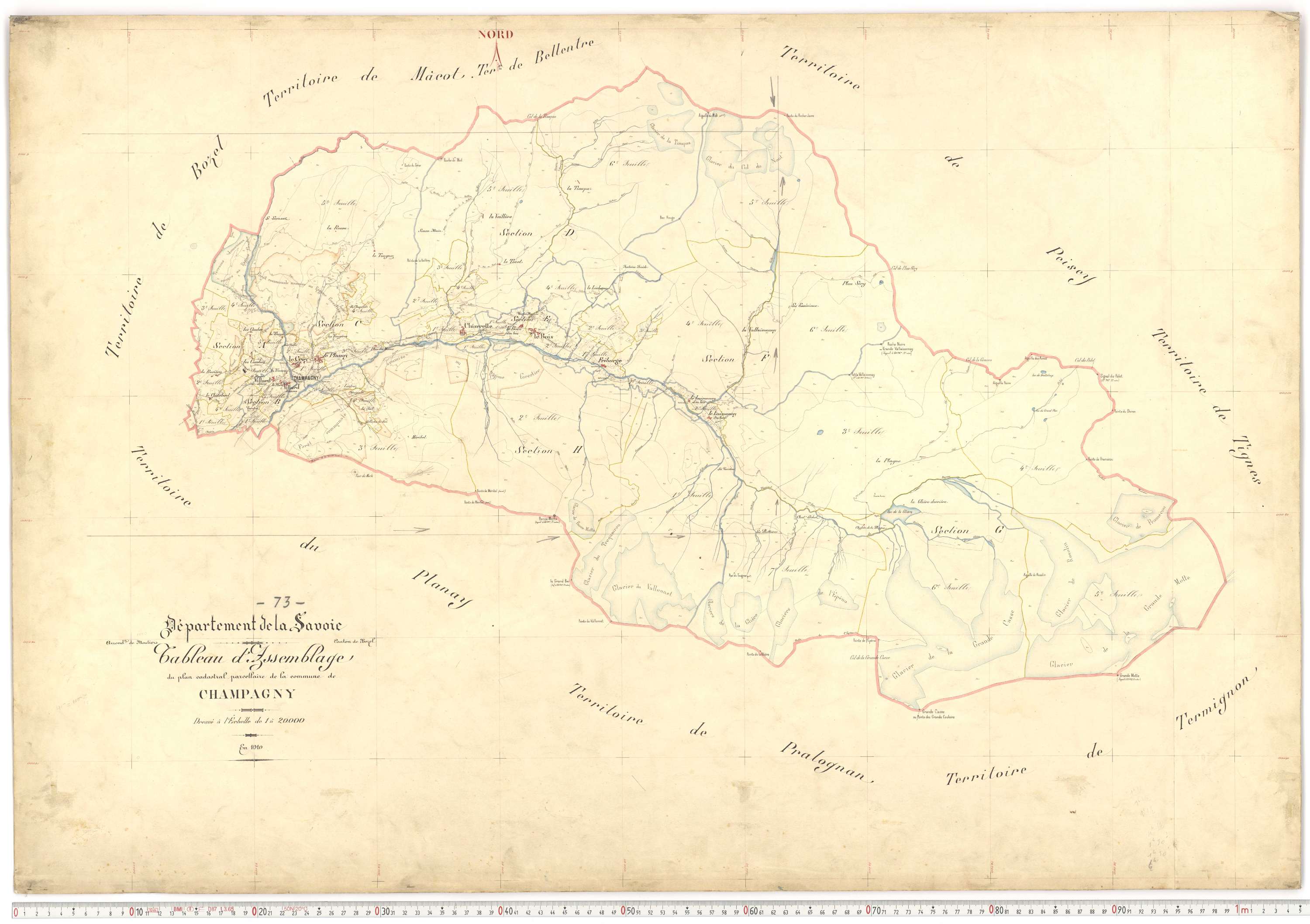 Champagny-en-Vanoise - Plans cadastraux du premier cadastre français.