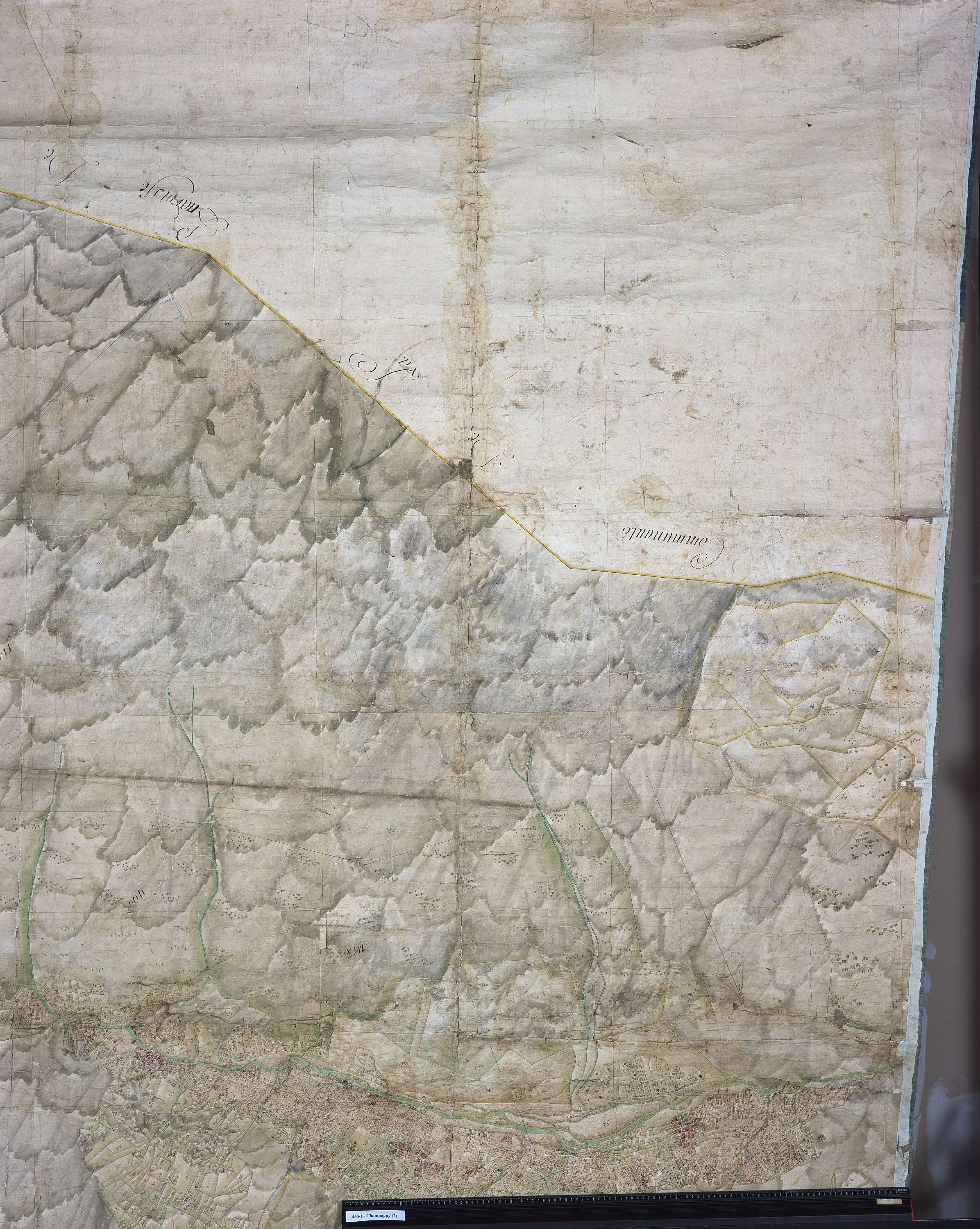 Champagny-en-Vanoise - Copie de la mappe originale (plan cadatral) de la commune de Champagny. Signée Cocelli, directeur du bureau de la péréquation générale.