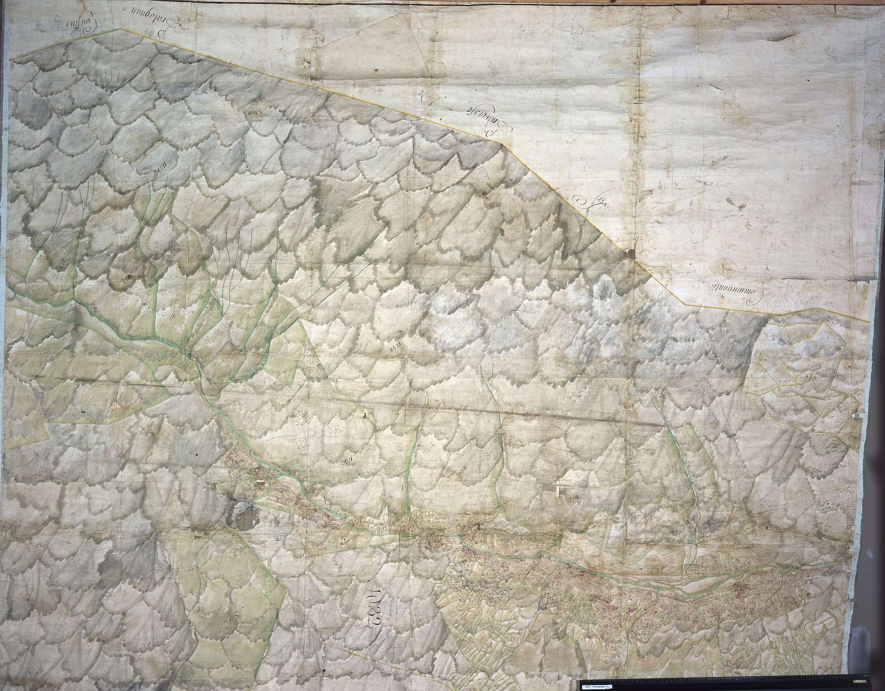 Champagny-en-Vanoise - Copie de la mappe originale (plan cadatral) de la commune de Champagny. Signée Cocelli, directeur du bureau de la péréquation générale.