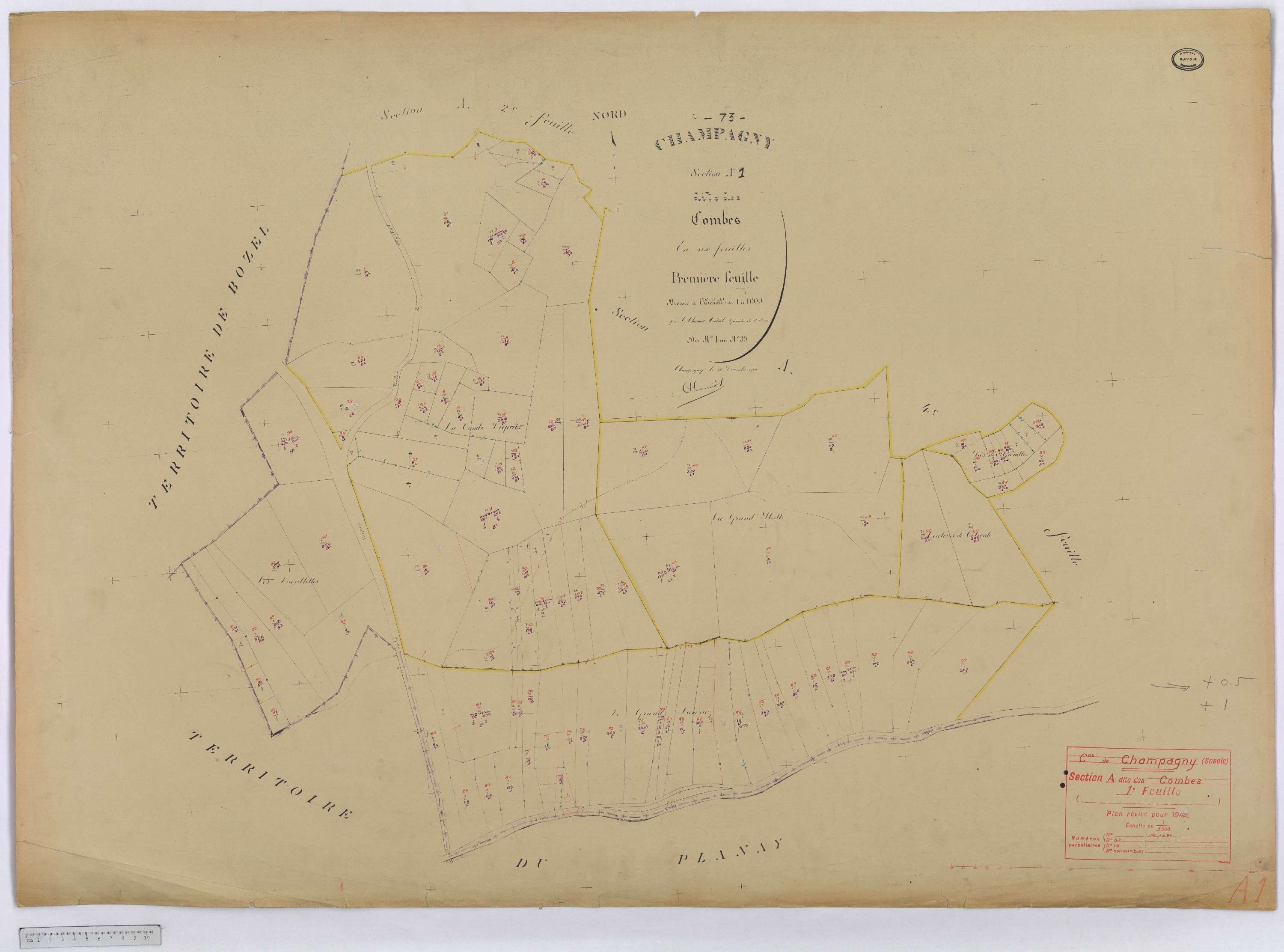 Champagny-en-Vanoise - Cadastre rénové (1940).