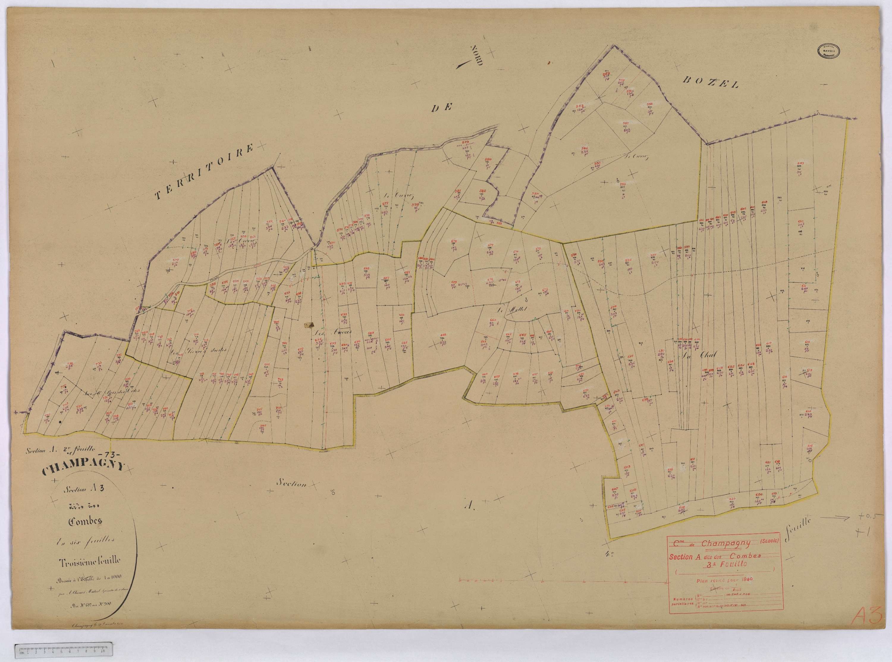 Champagny-en-Vanoise - Cadastre rénové (1940).
