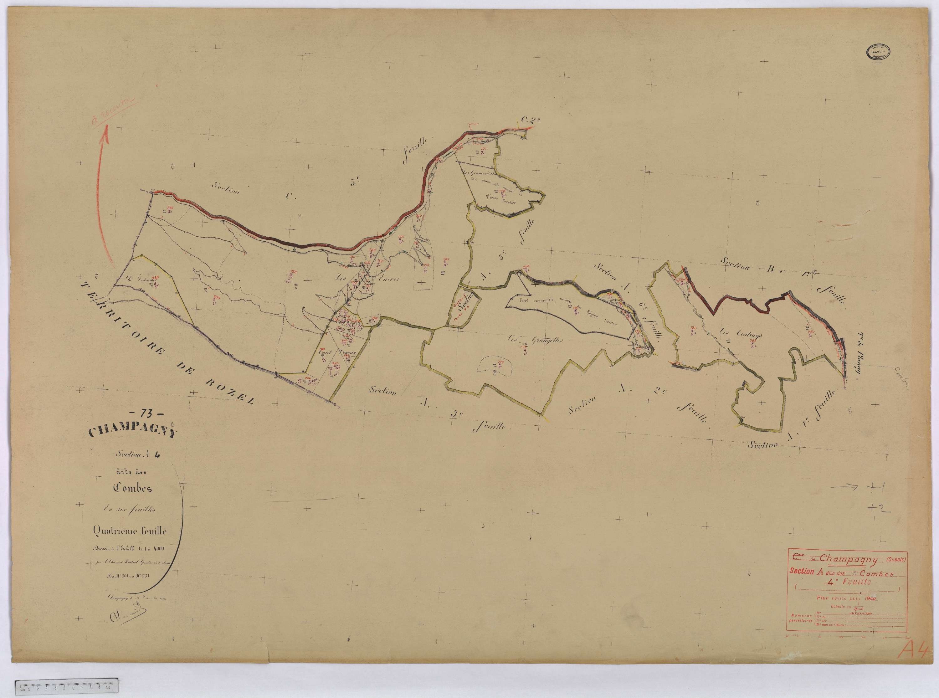 Champagny-en-Vanoise - Cadastre rénové (1940).