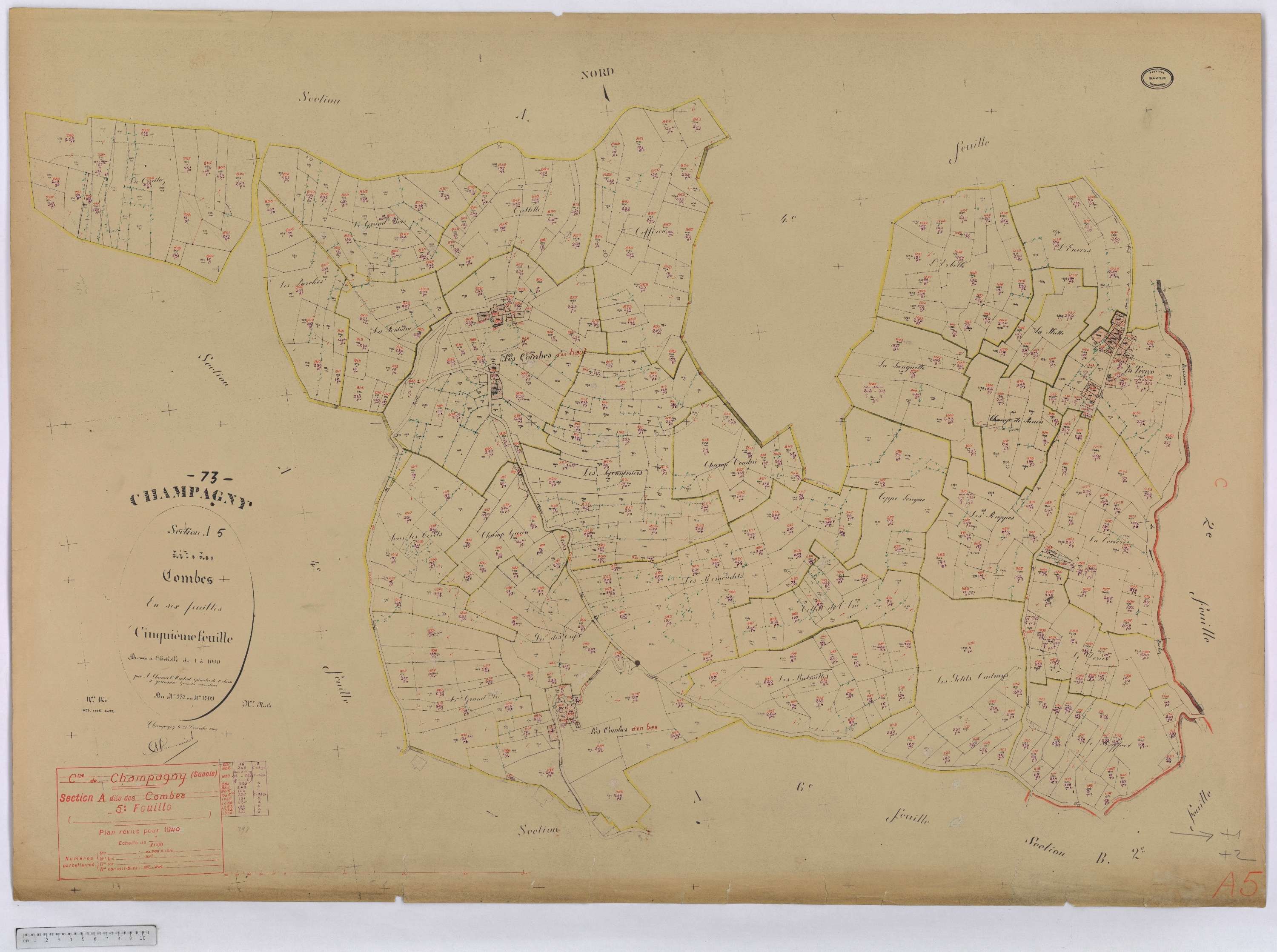 Champagny-en-Vanoise - Cadastre rénové (1940).