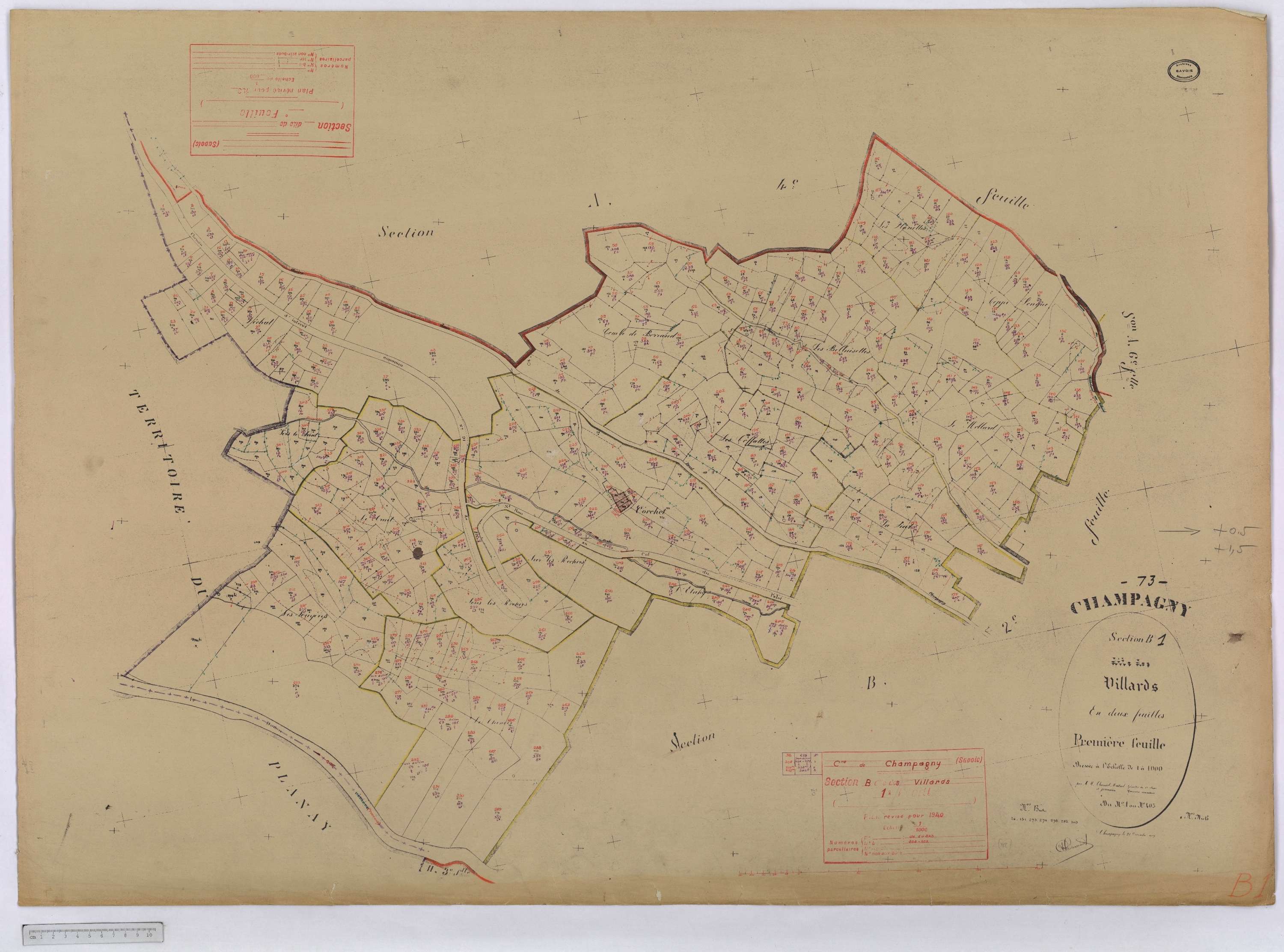 Champagny-en-Vanoise - Cadastre rénové (1940).