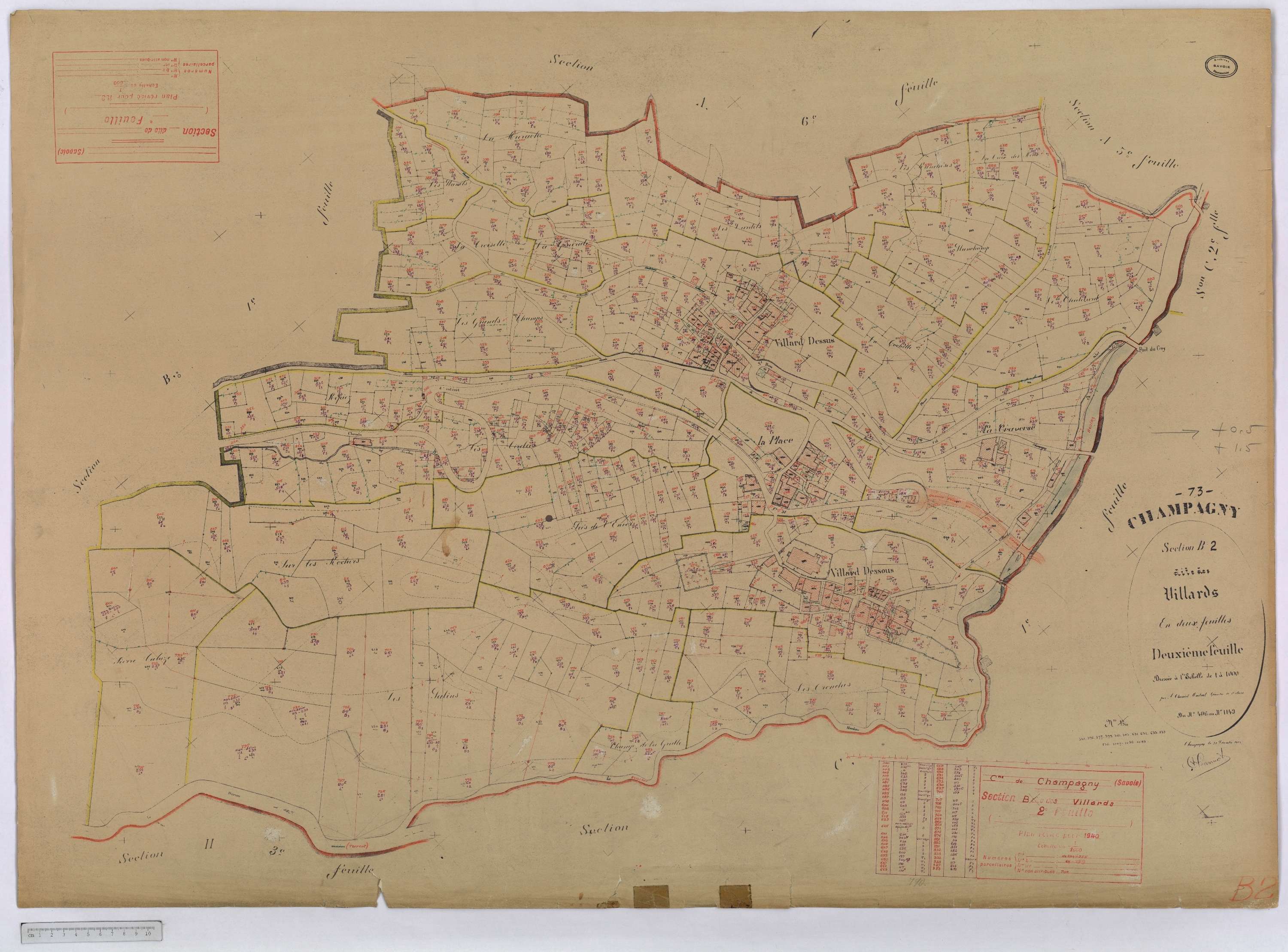 Champagny-en-Vanoise - Cadastre rénové (1940).