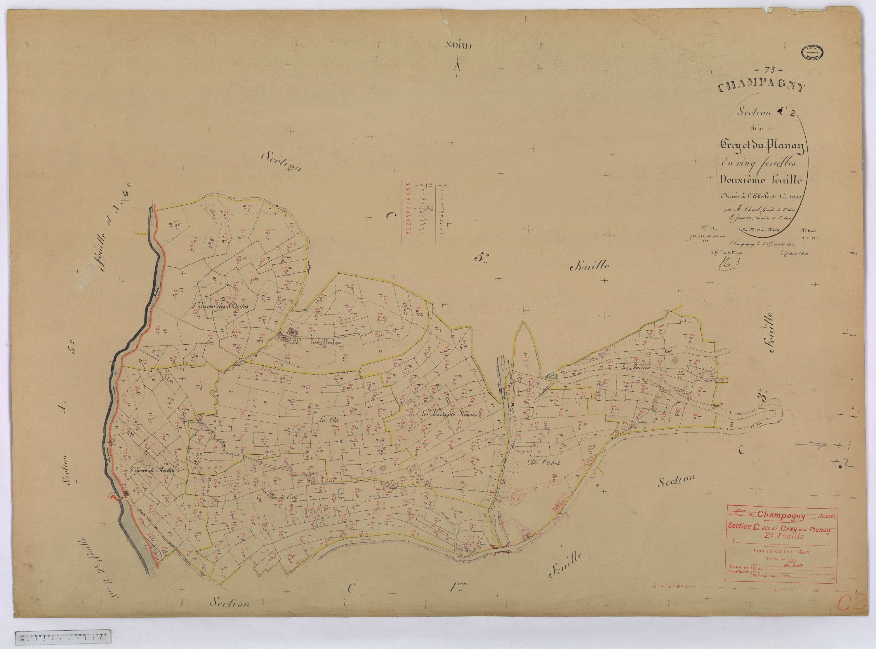 Champagny-en-Vanoise - Cadastre rénové (1940).