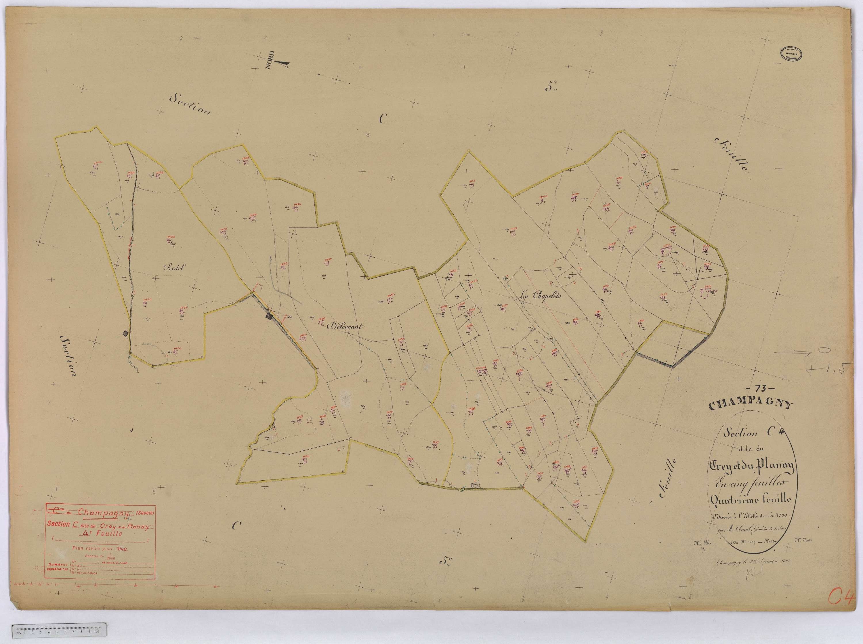 Champagny-en-Vanoise - Cadastre rénové (1940).