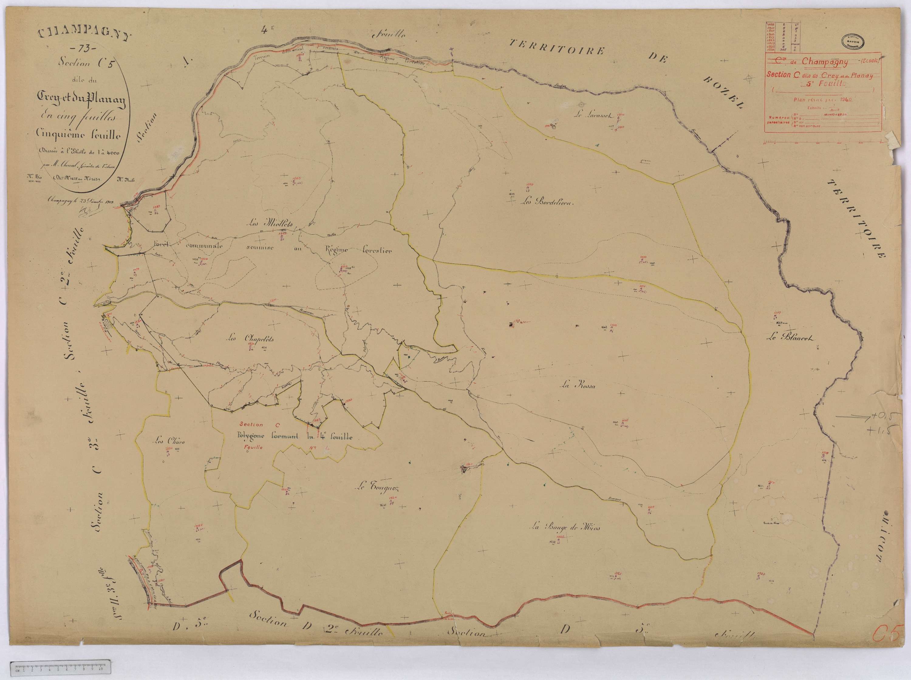 Champagny-en-Vanoise - Cadastre rénové (1940).