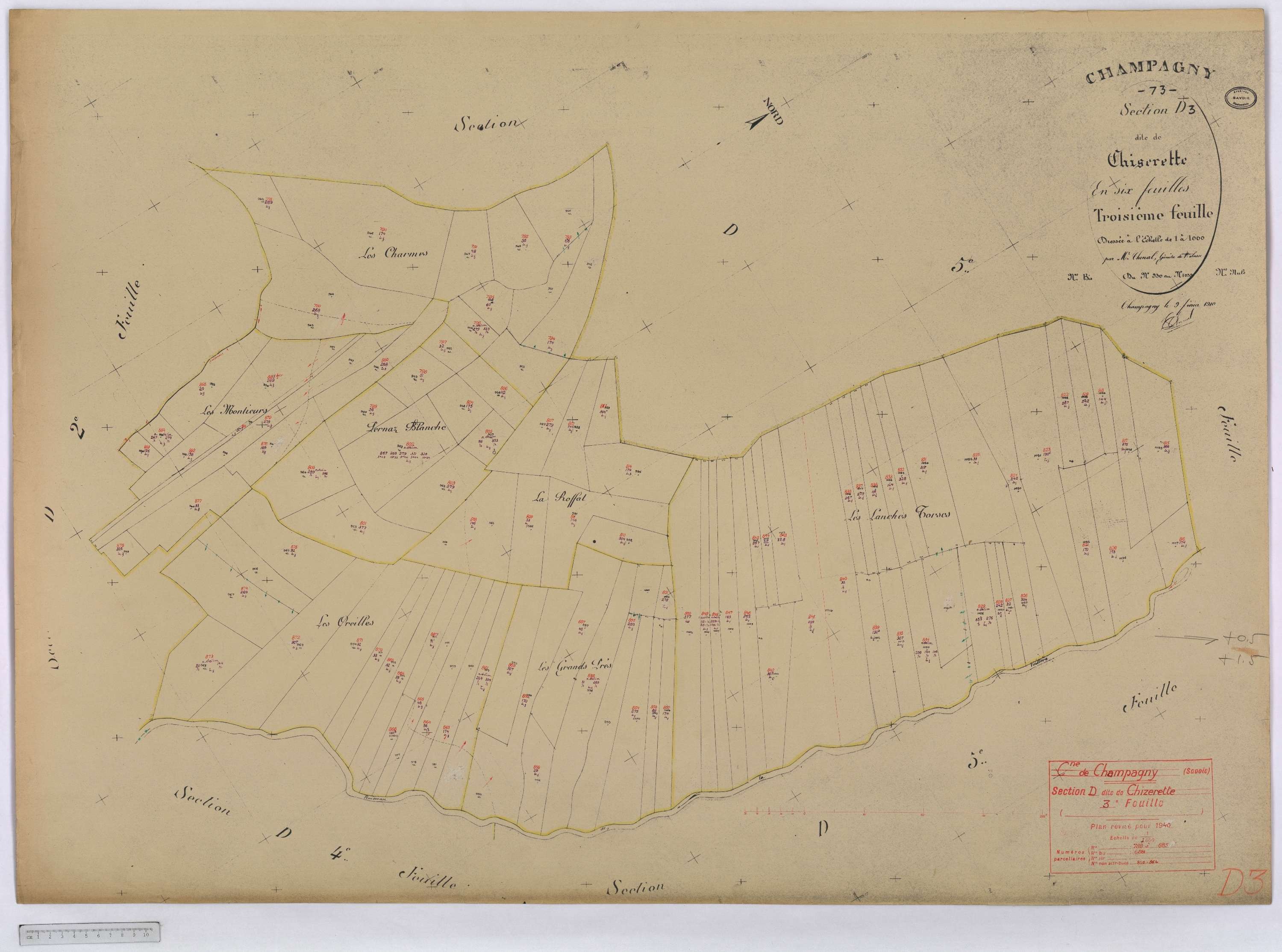 Champagny-en-Vanoise - Cadastre rénové (1940).