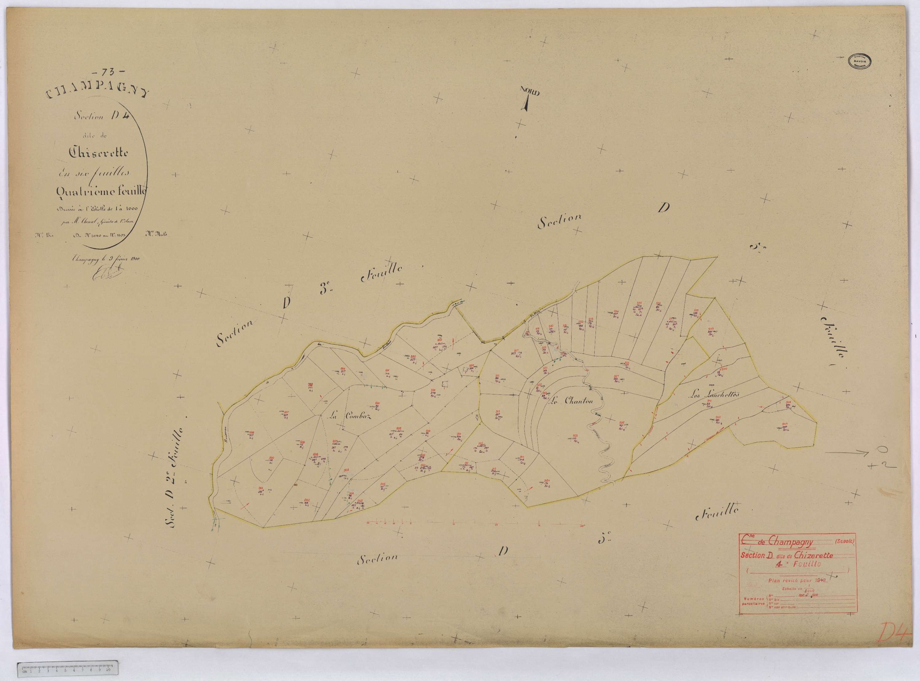 Champagny-en-Vanoise - Cadastre rénové (1940).