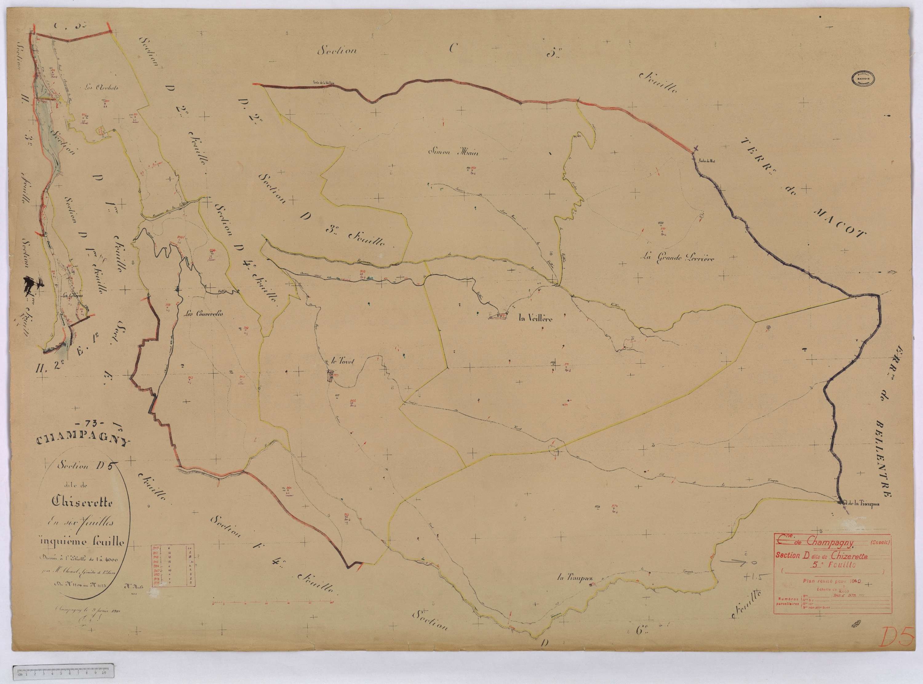 Champagny-en-Vanoise - Cadastre rénové (1940).