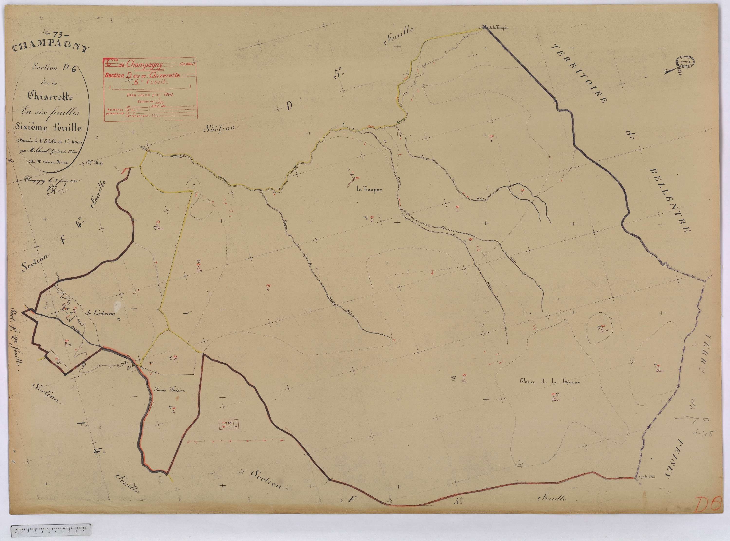 Champagny-en-Vanoise - Cadastre rénové (1940).