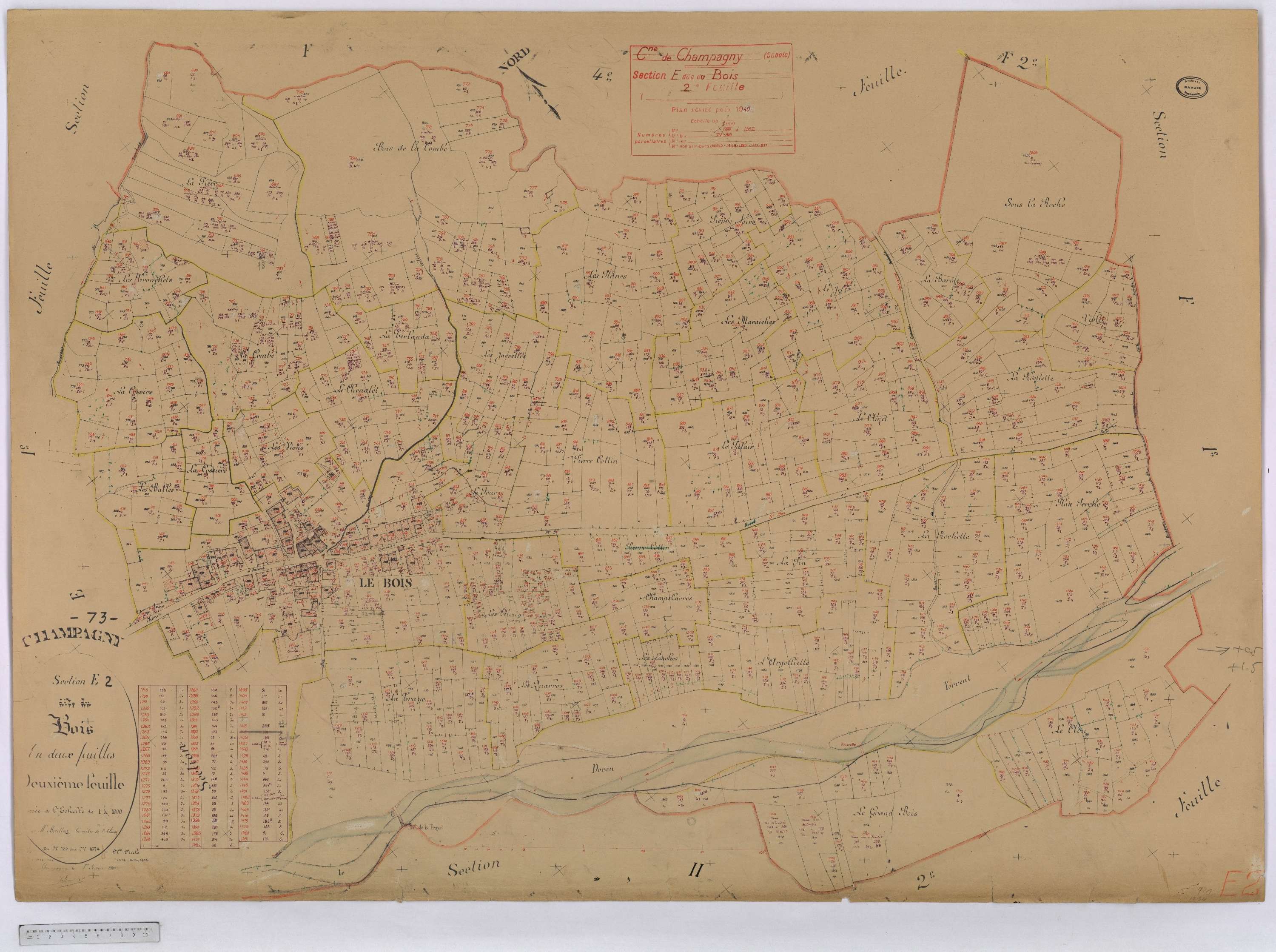 Champagny-en-Vanoise - Cadastre rénové (1940).