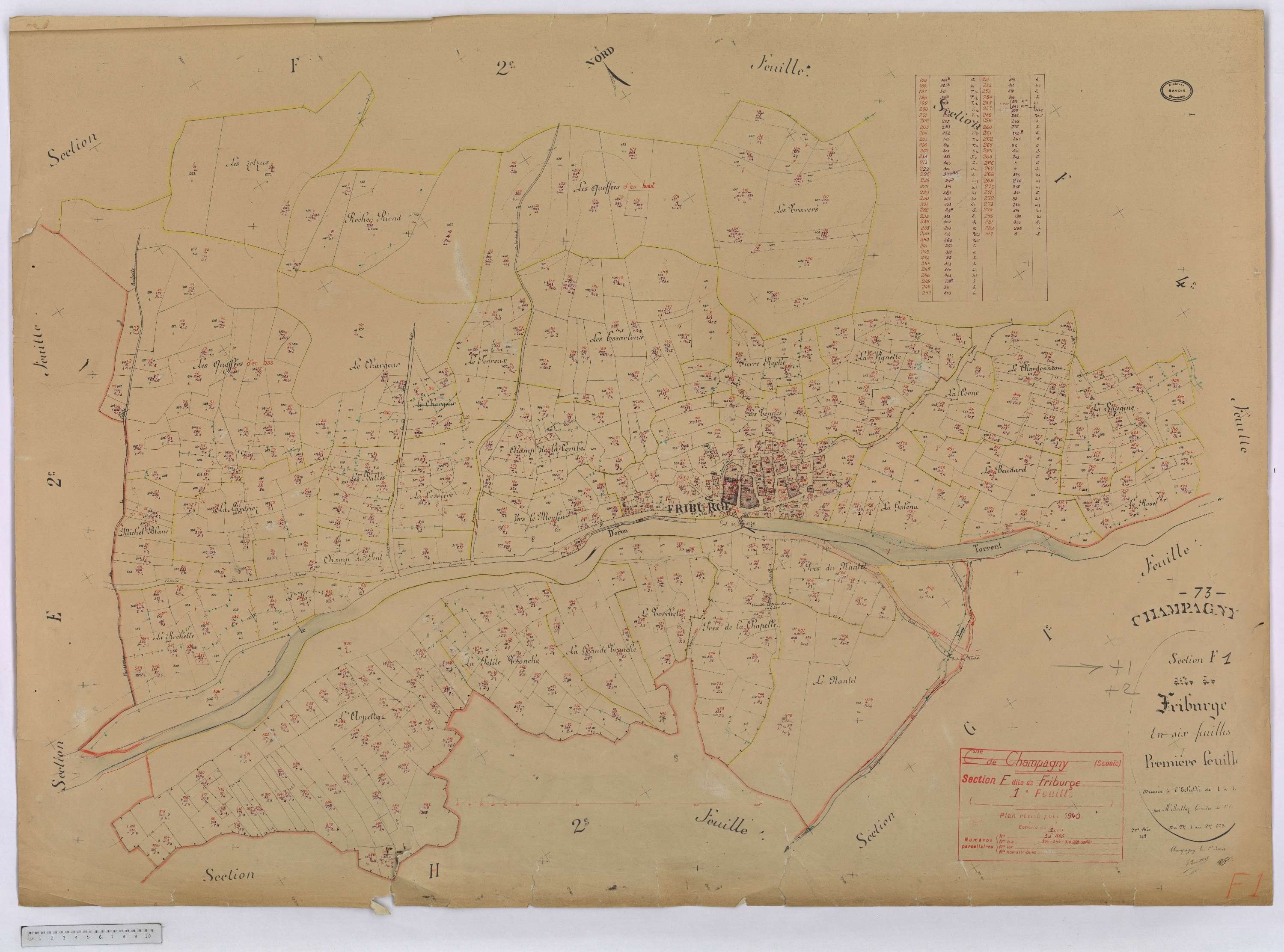 Champagny-en-Vanoise - Cadastre rénové (1940).