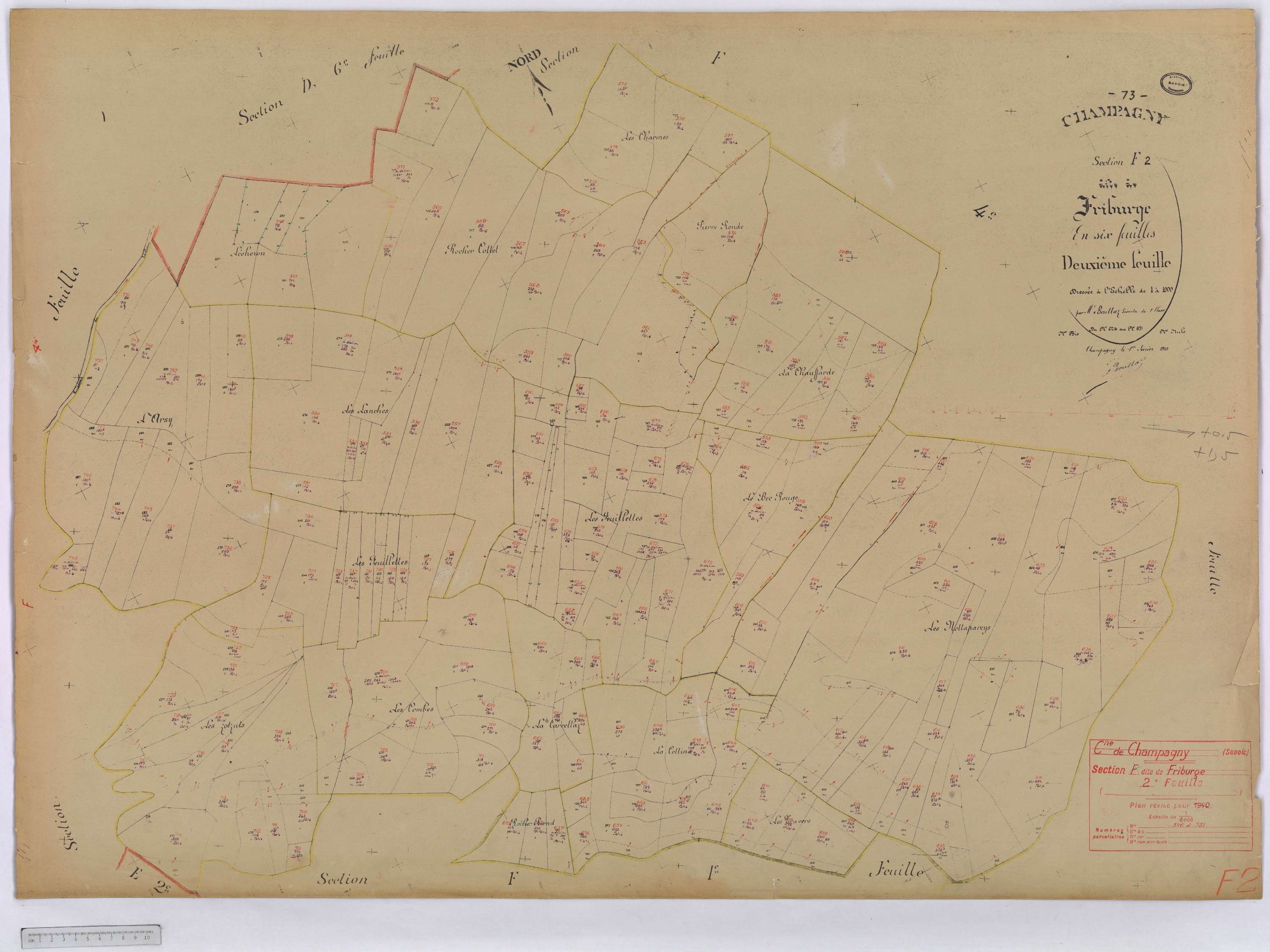 Champagny-en-Vanoise - Cadastre rénové (1940).