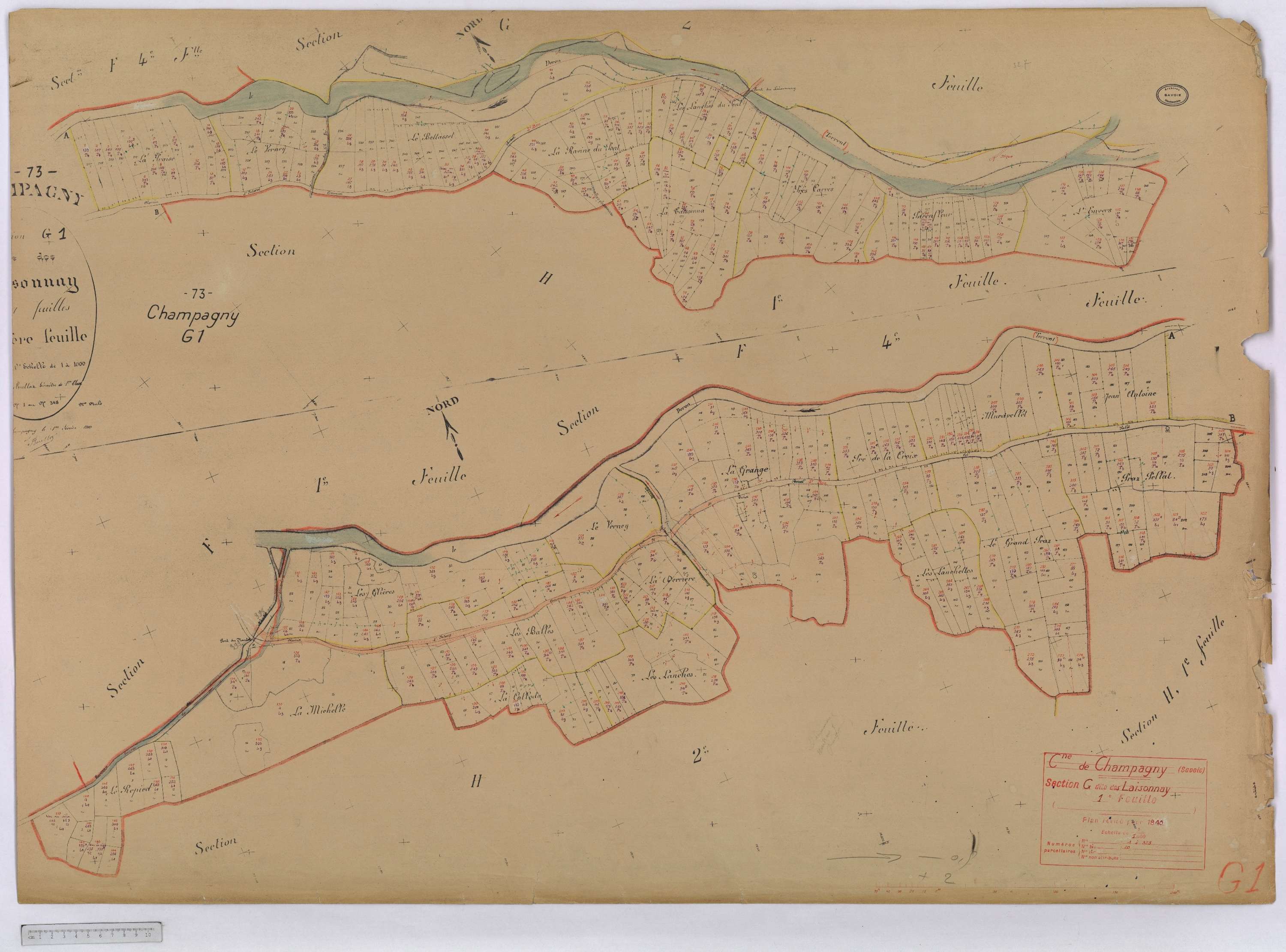 Champagny-en-Vanoise - Cadastre rénové (1940).