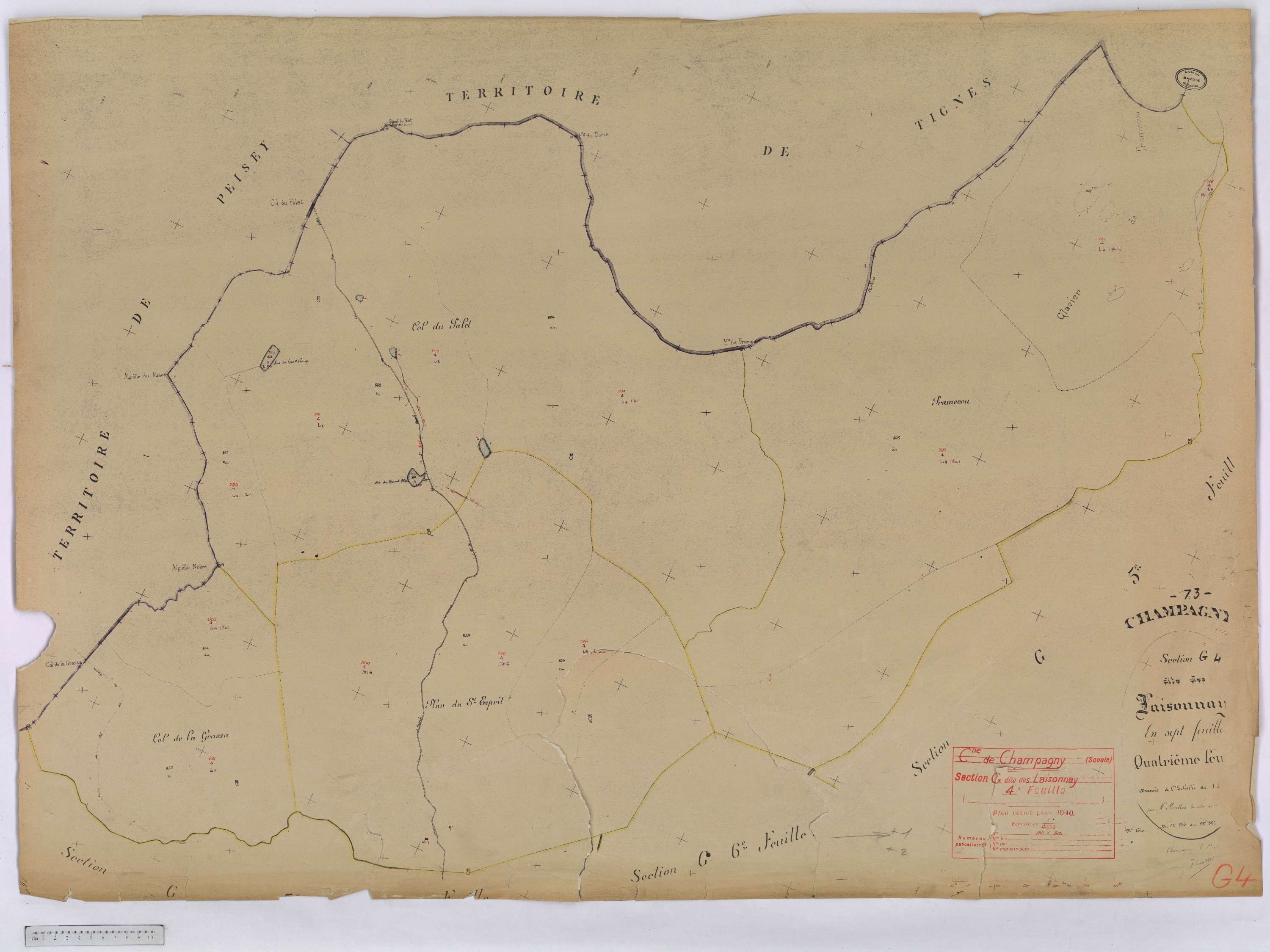 Champagny-en-Vanoise - Cadastre rénové (1940).
