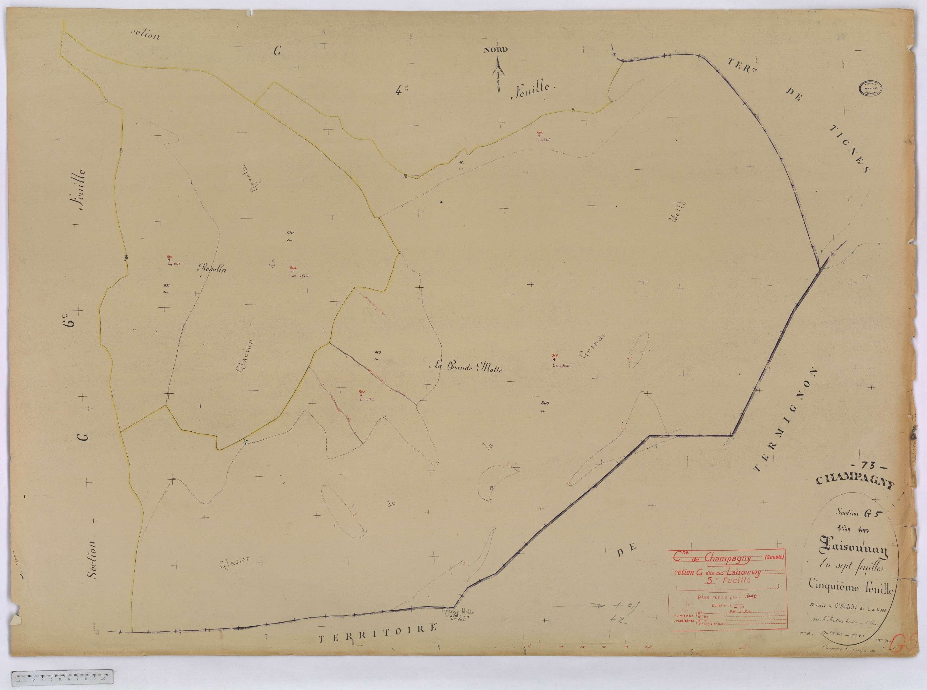Champagny-en-Vanoise - Cadastre rénové (1940).