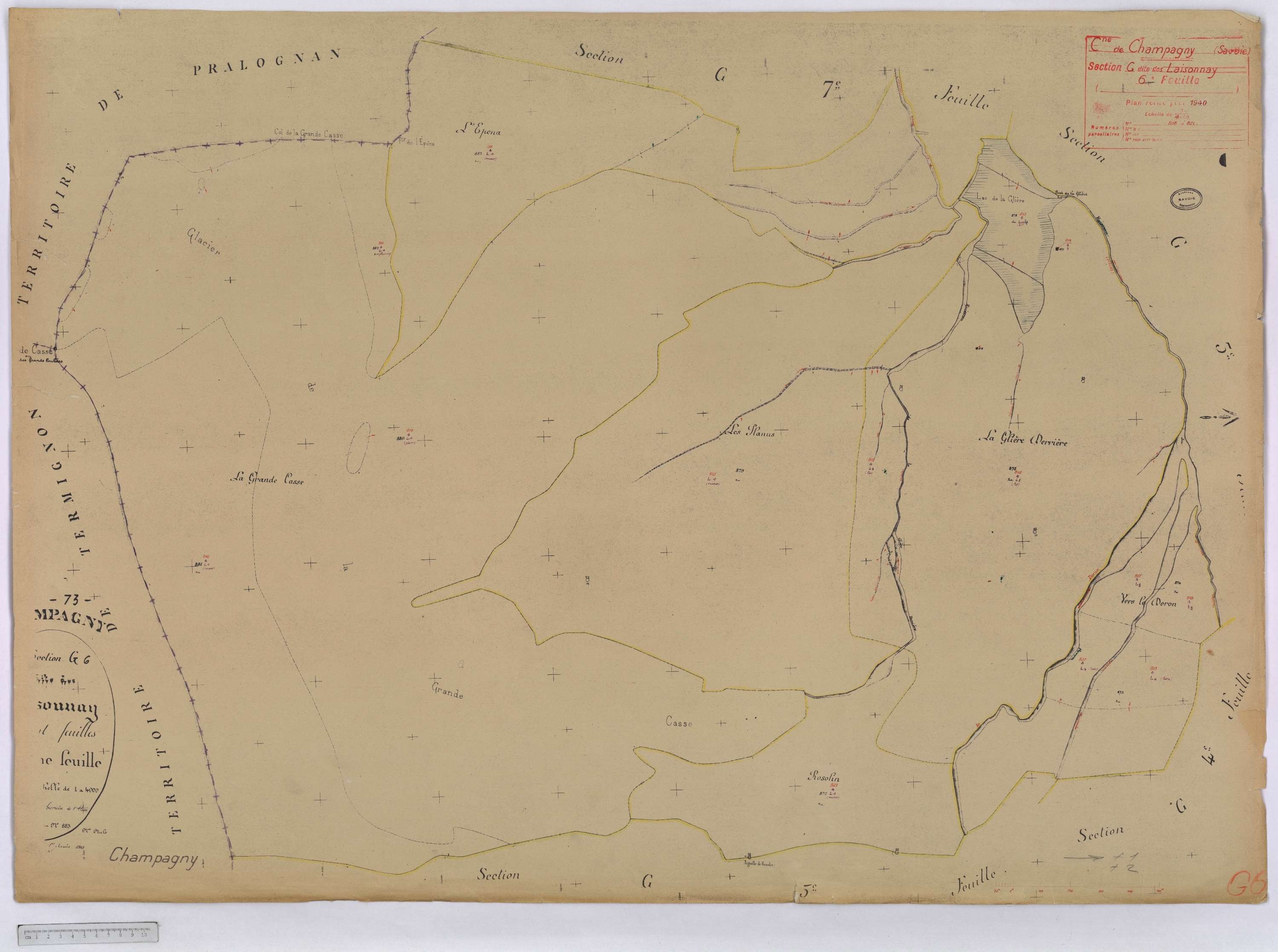 Champagny-en-Vanoise - Cadastre rénové (1940).