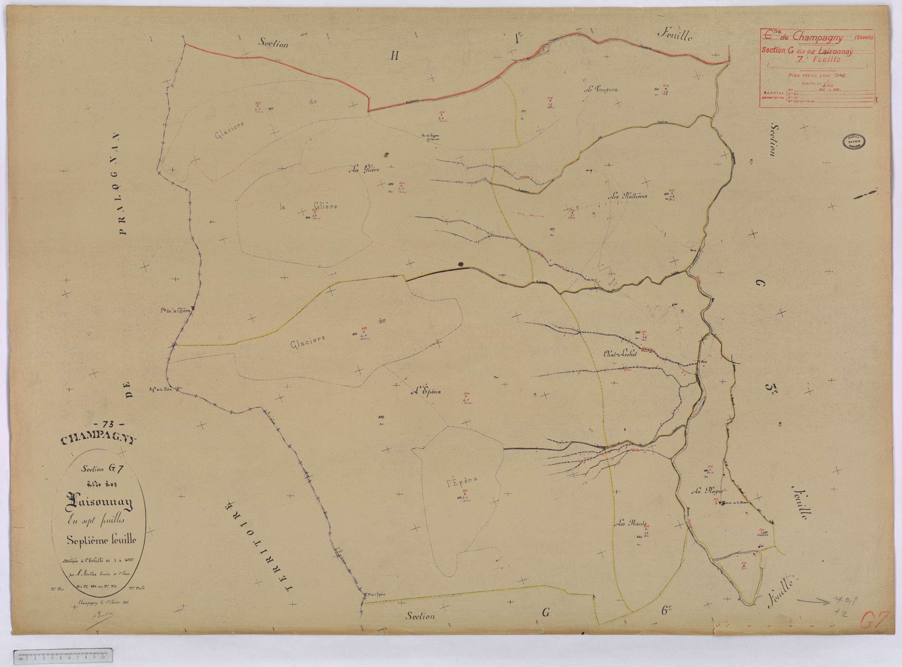 Champagny-en-Vanoise - Cadastre rénové (1940).