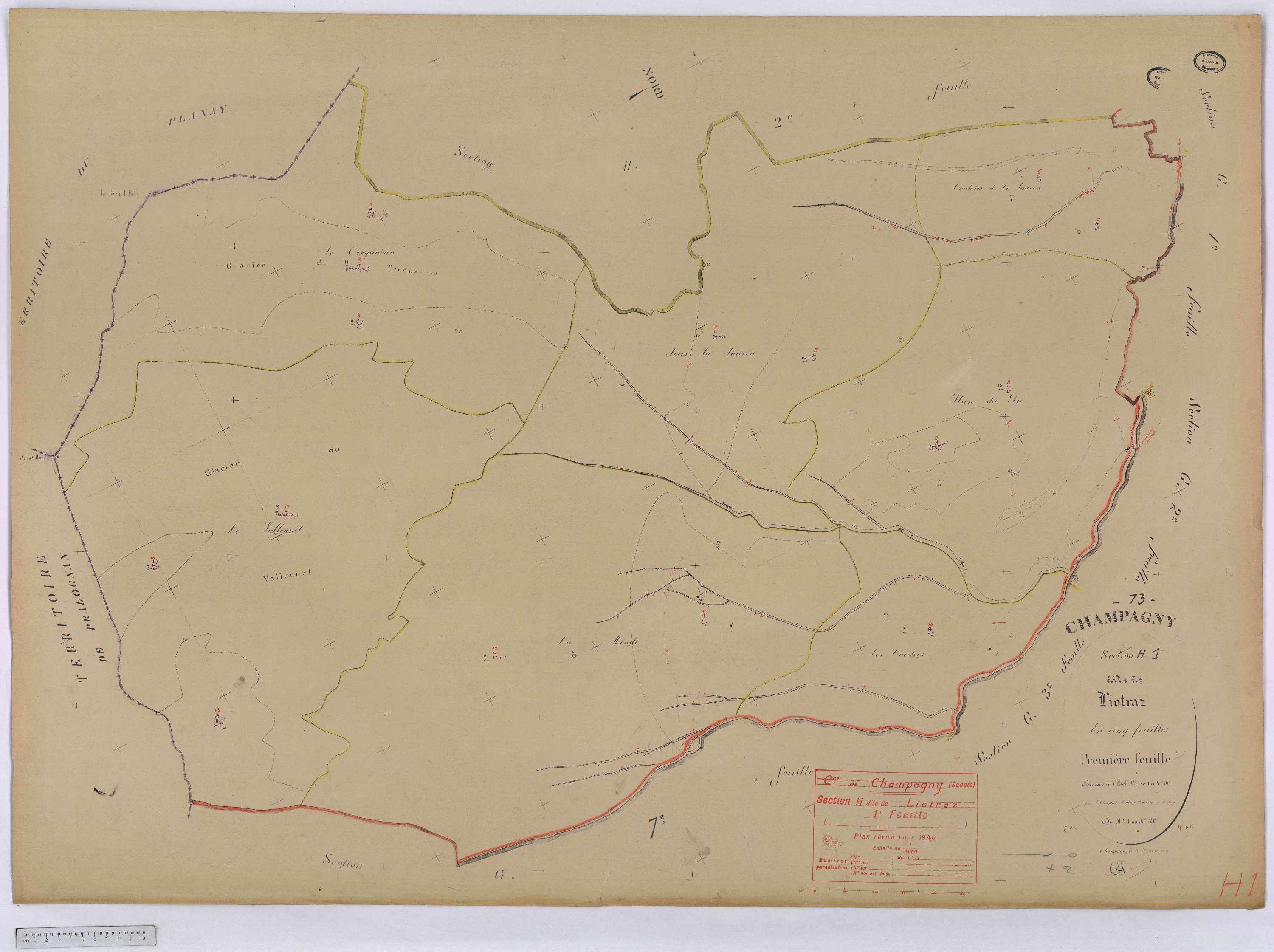 Champagny-en-Vanoise - Cadastre rénové (1940).
