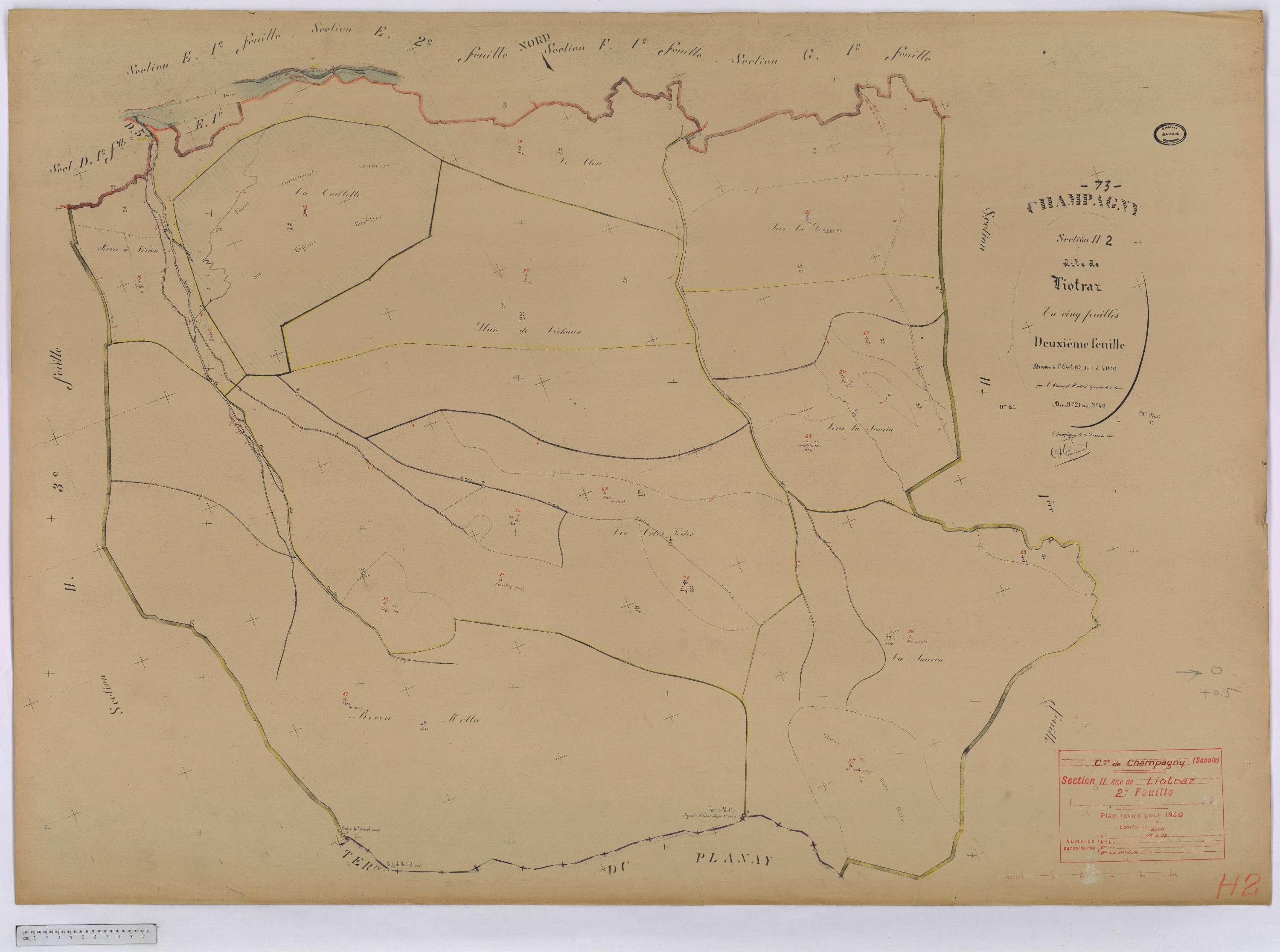 Champagny-en-Vanoise - Cadastre rénové (1940).