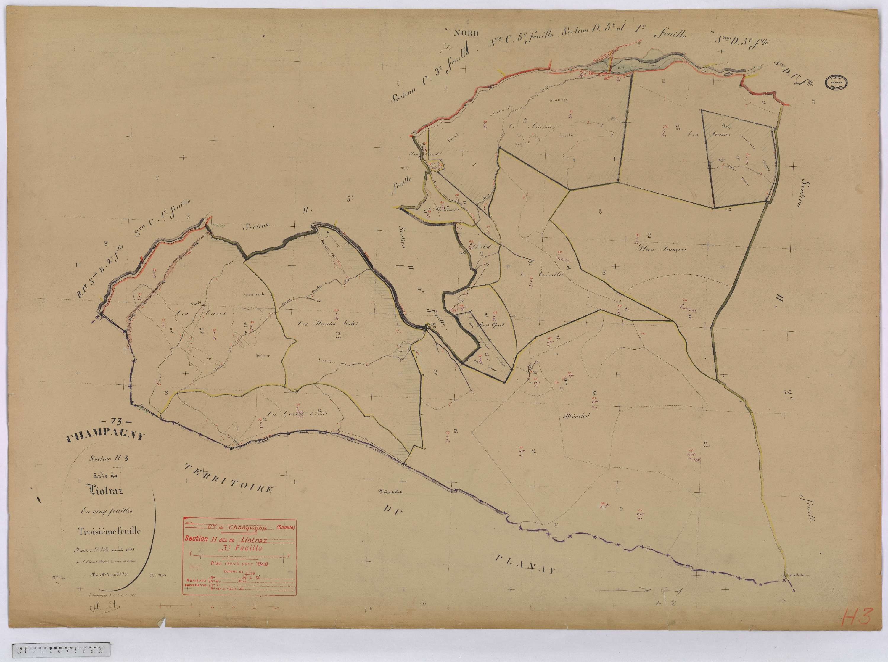 Champagny-en-Vanoise - Cadastre rénové (1940).