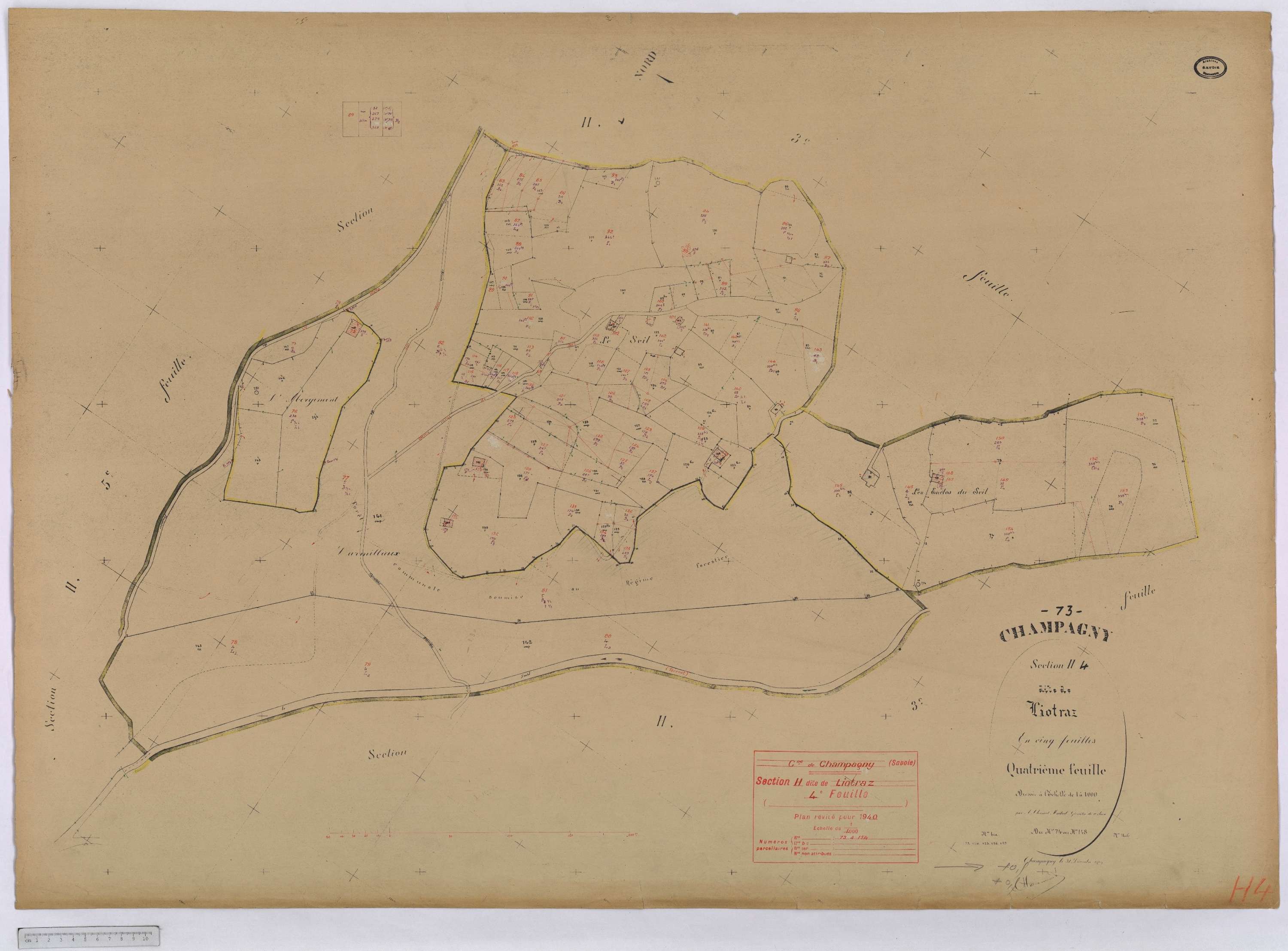 Champagny-en-Vanoise - Cadastre rénové (1940).