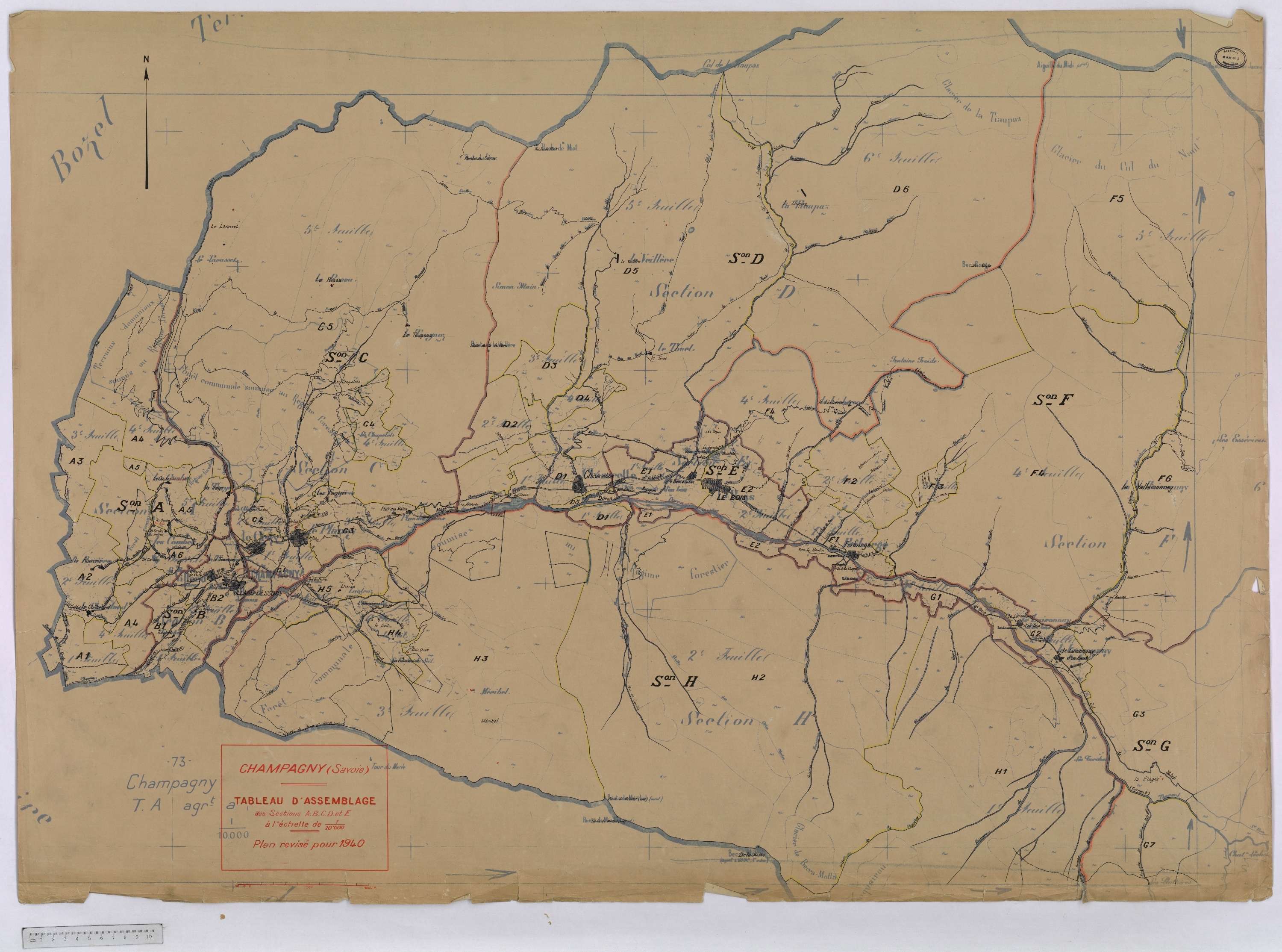 Champagny-en-Vanoise - Cadastre rénové (1940).