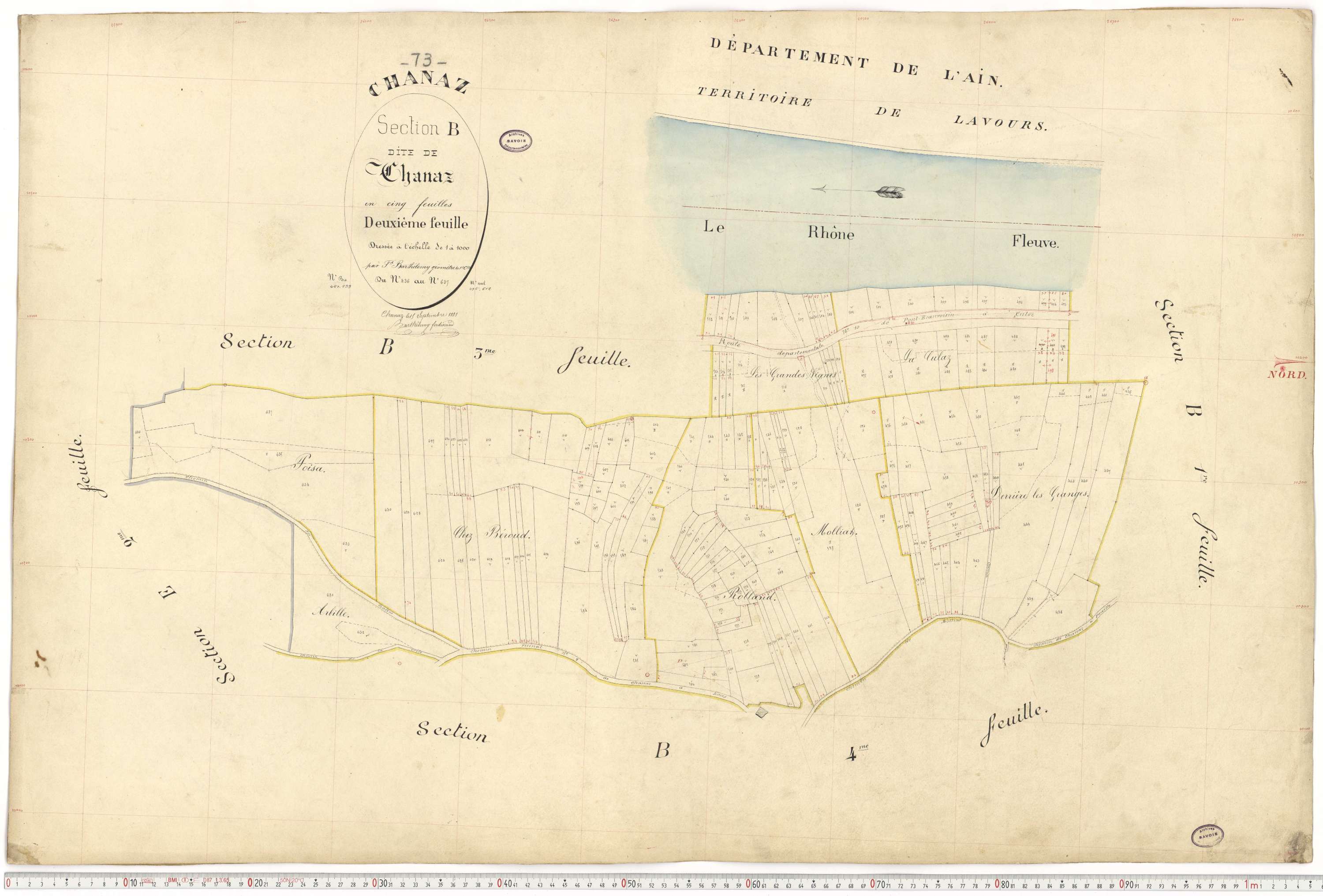Chanaz - Cadastre français (1884).