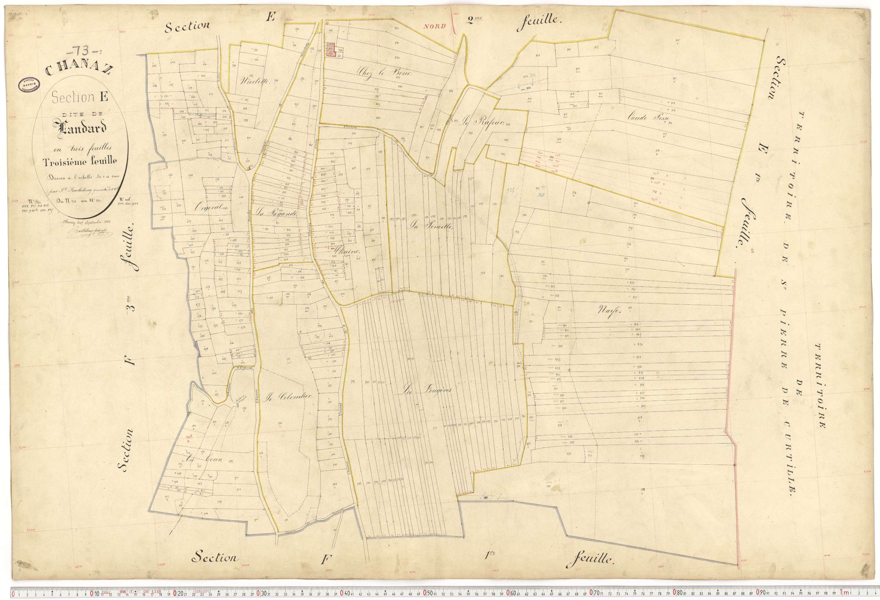 Chanaz - Cadastre français (1884).