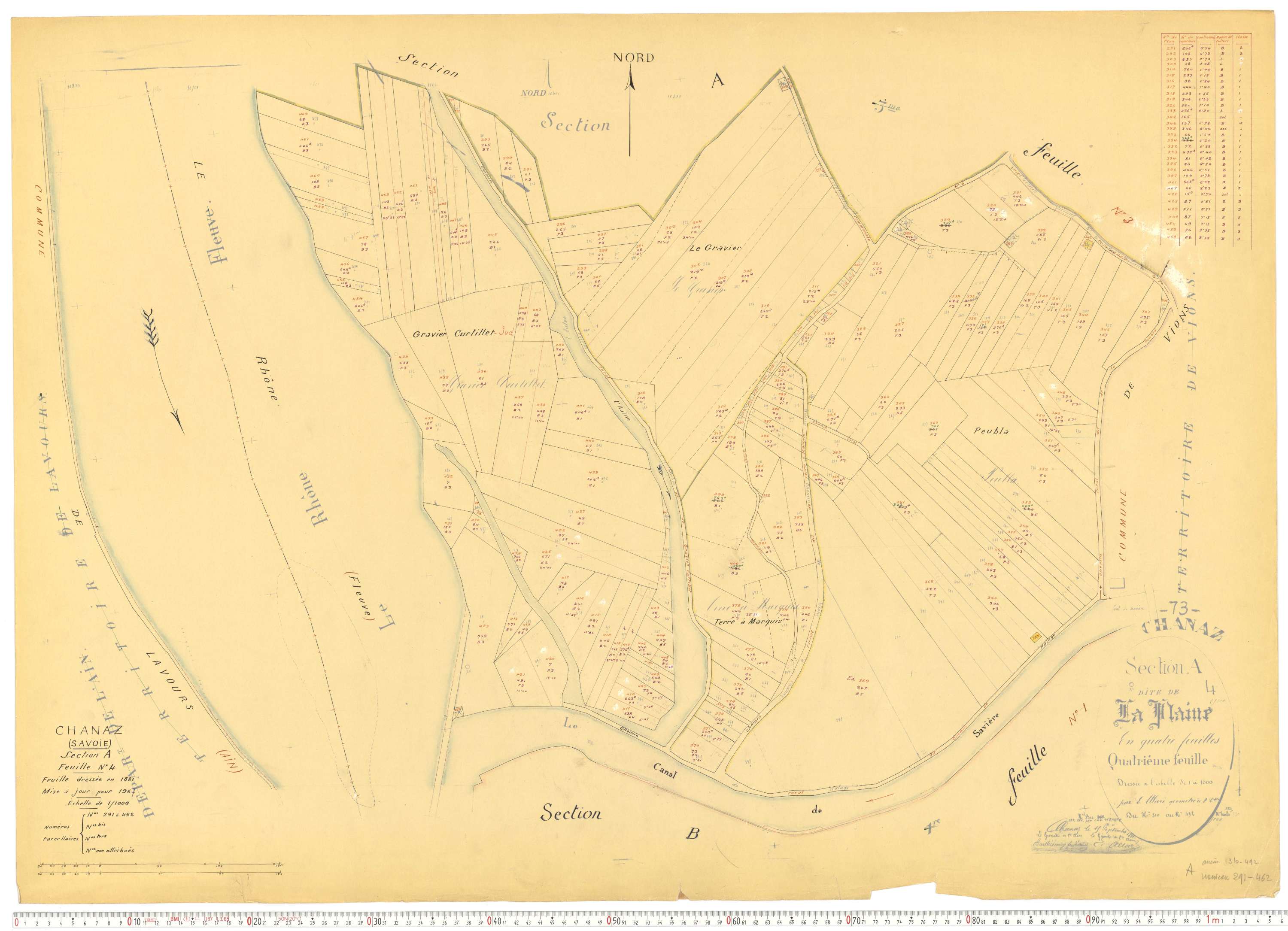 Chanaz - Cadastre rénové, version de travail (1967).