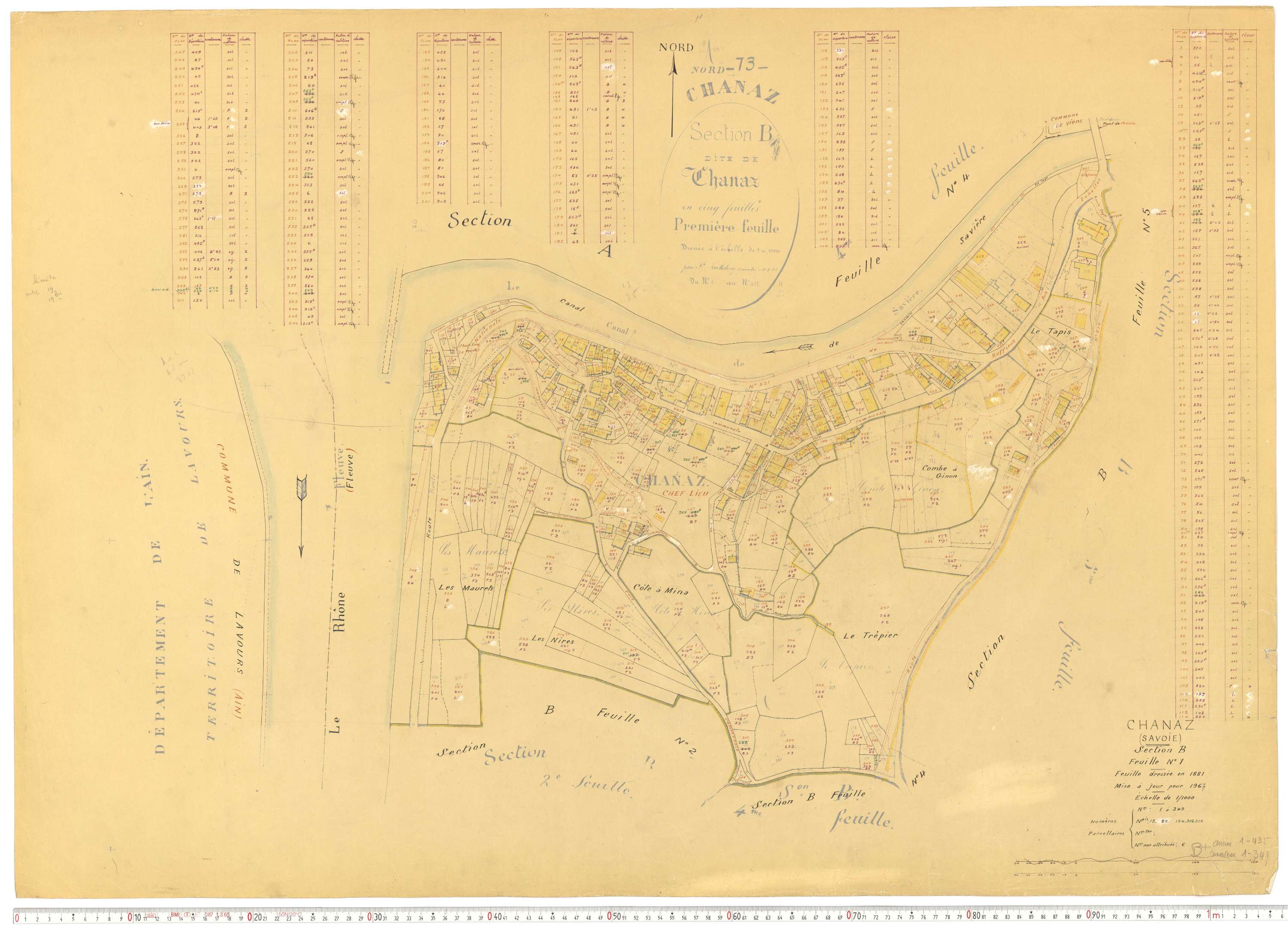 Chanaz - Cadastre rénové, version de travail (1967).