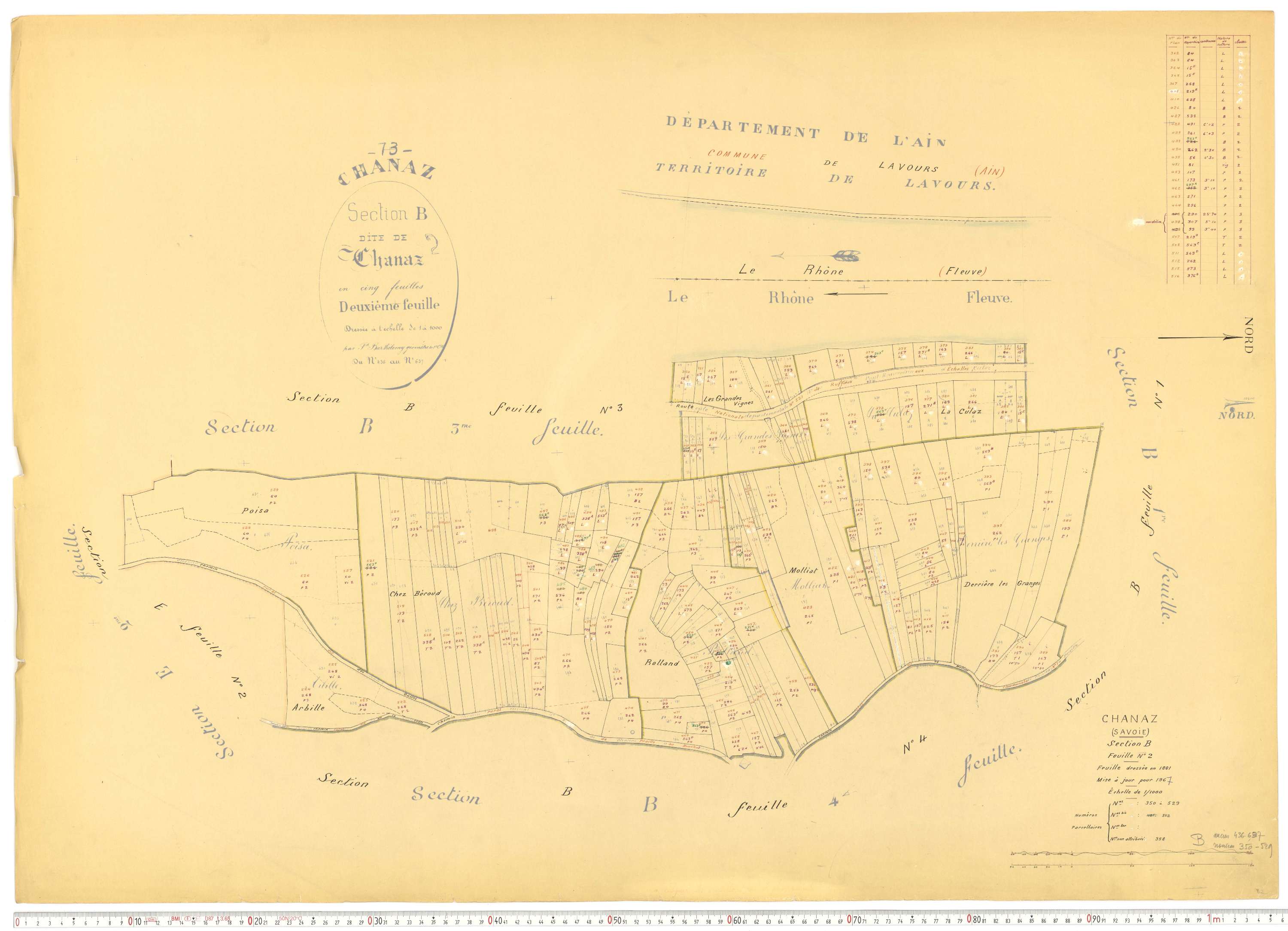 Chanaz - Cadastre rénové, version de travail (1967).