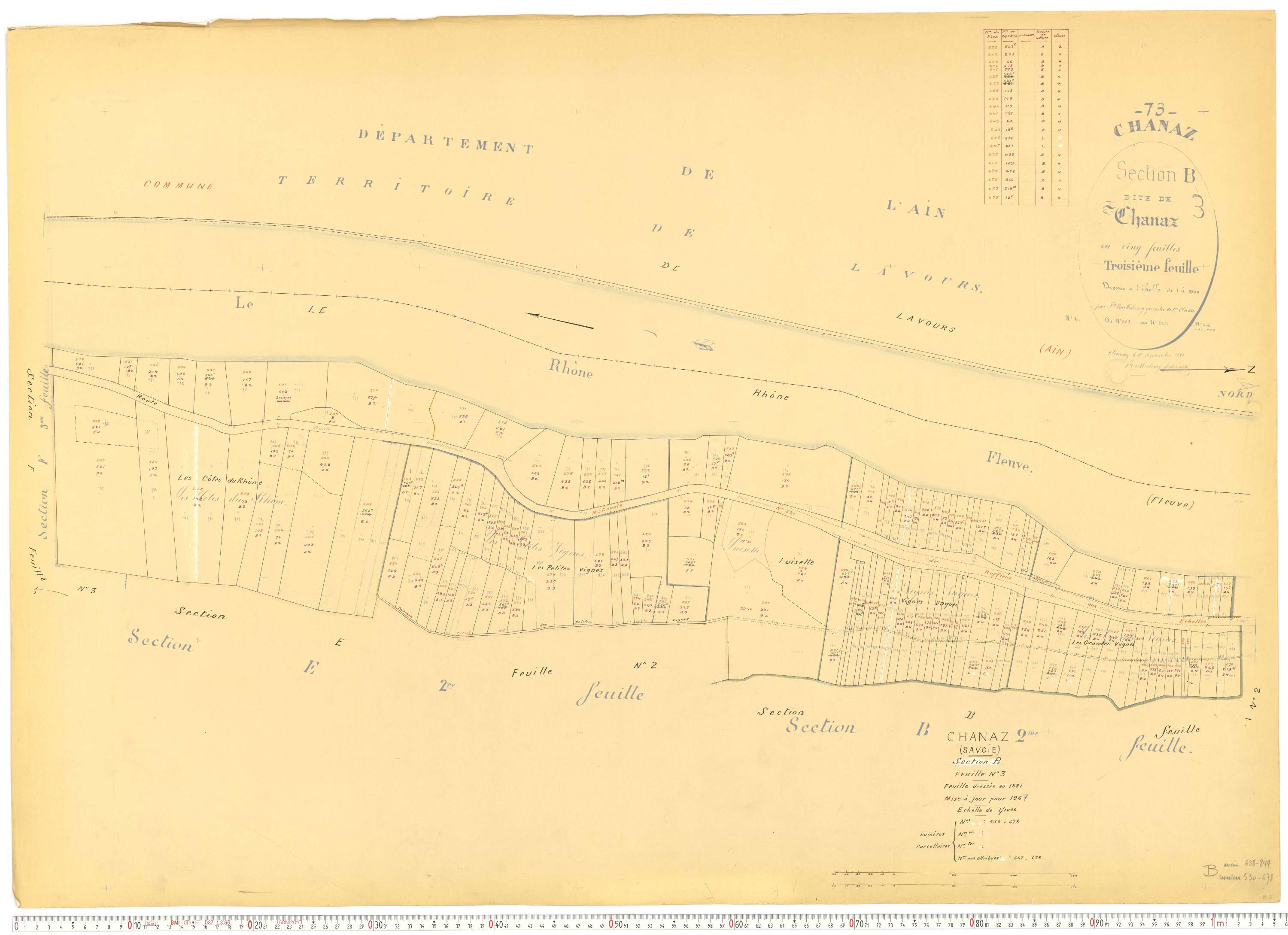 Chanaz - Cadastre rénové, version de travail (1967).