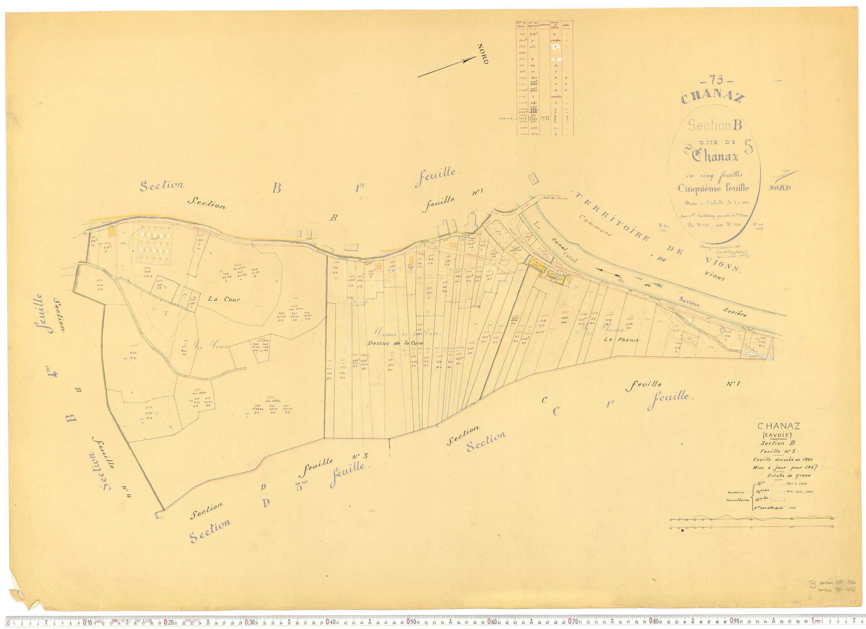 Chanaz - Cadastre rénové, version de travail (1967).