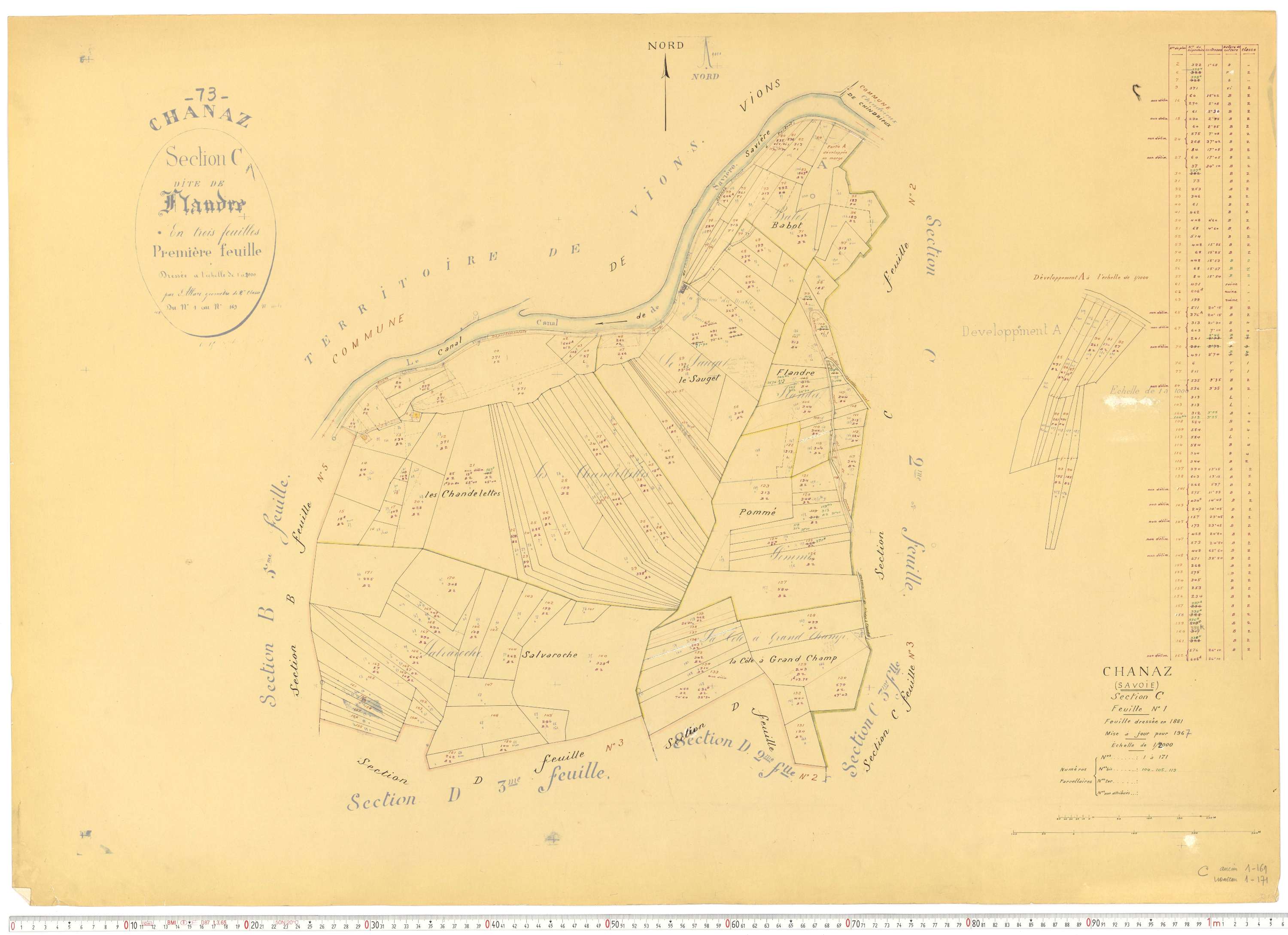 Chanaz - Cadastre rénové, version de travail (1967).