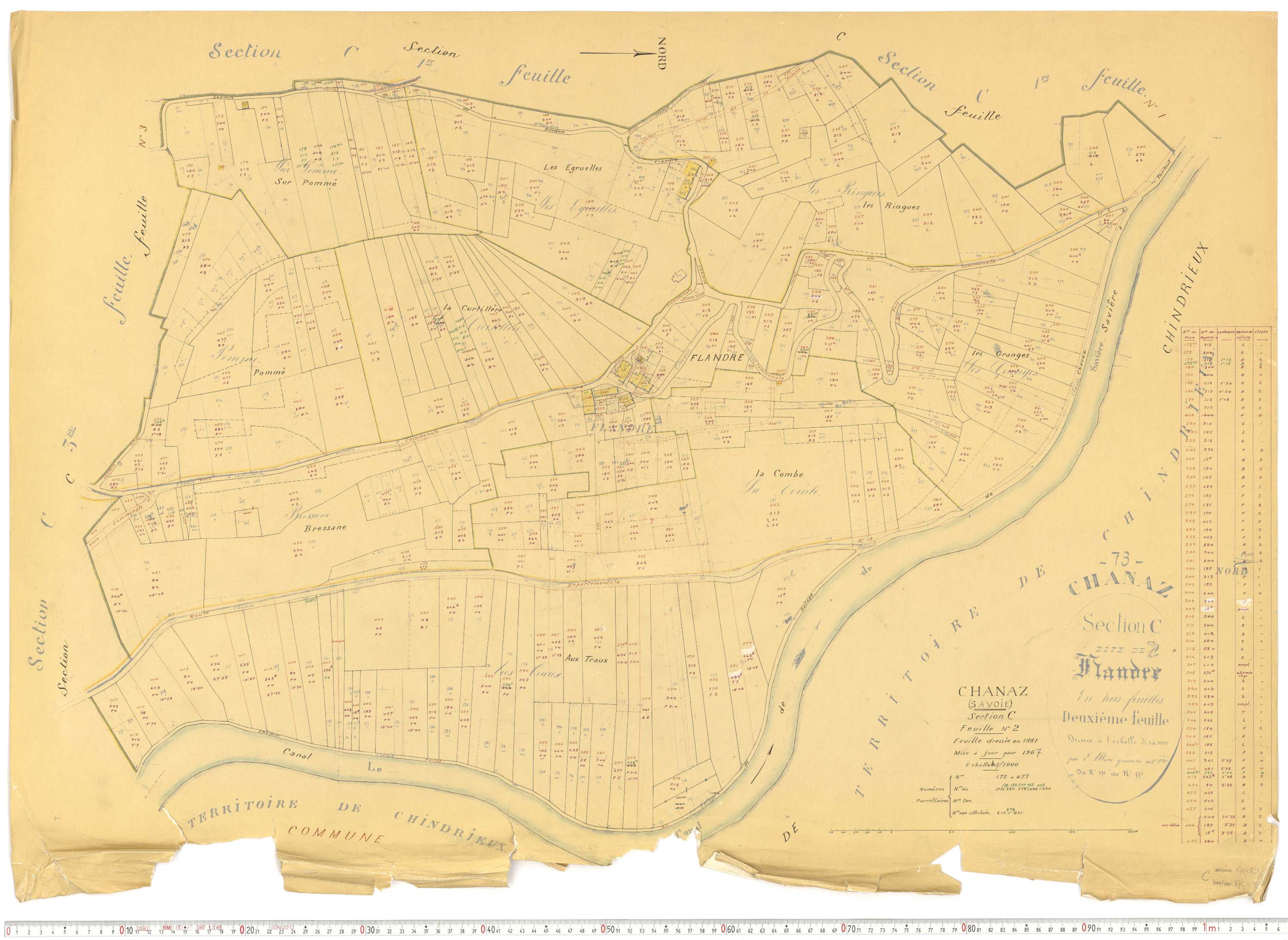 Chanaz - Cadastre rénové, version de travail (1967).