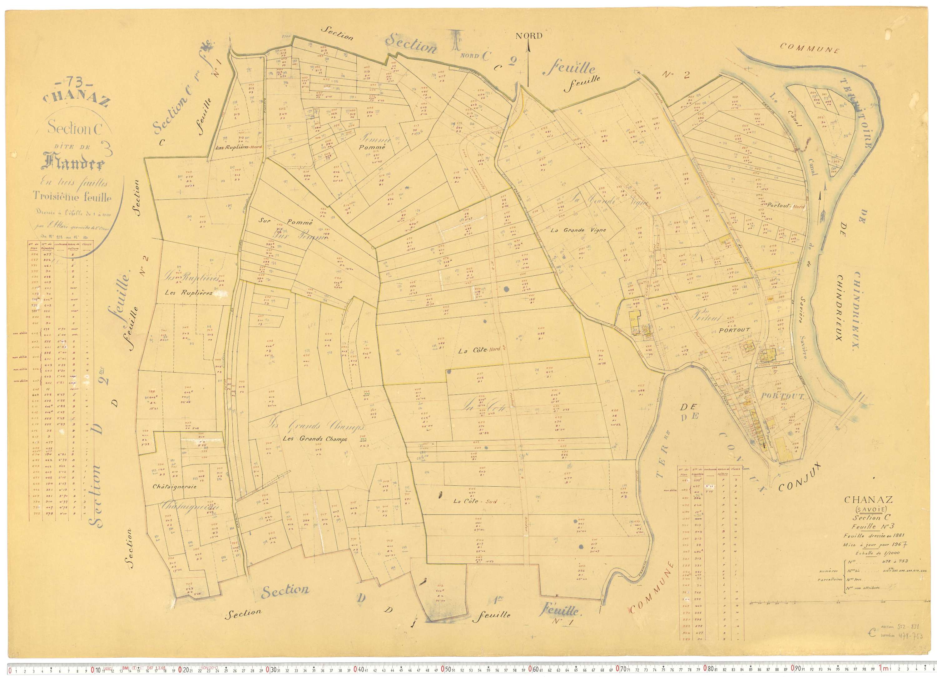 Chanaz - Cadastre rénové, version de travail (1967).